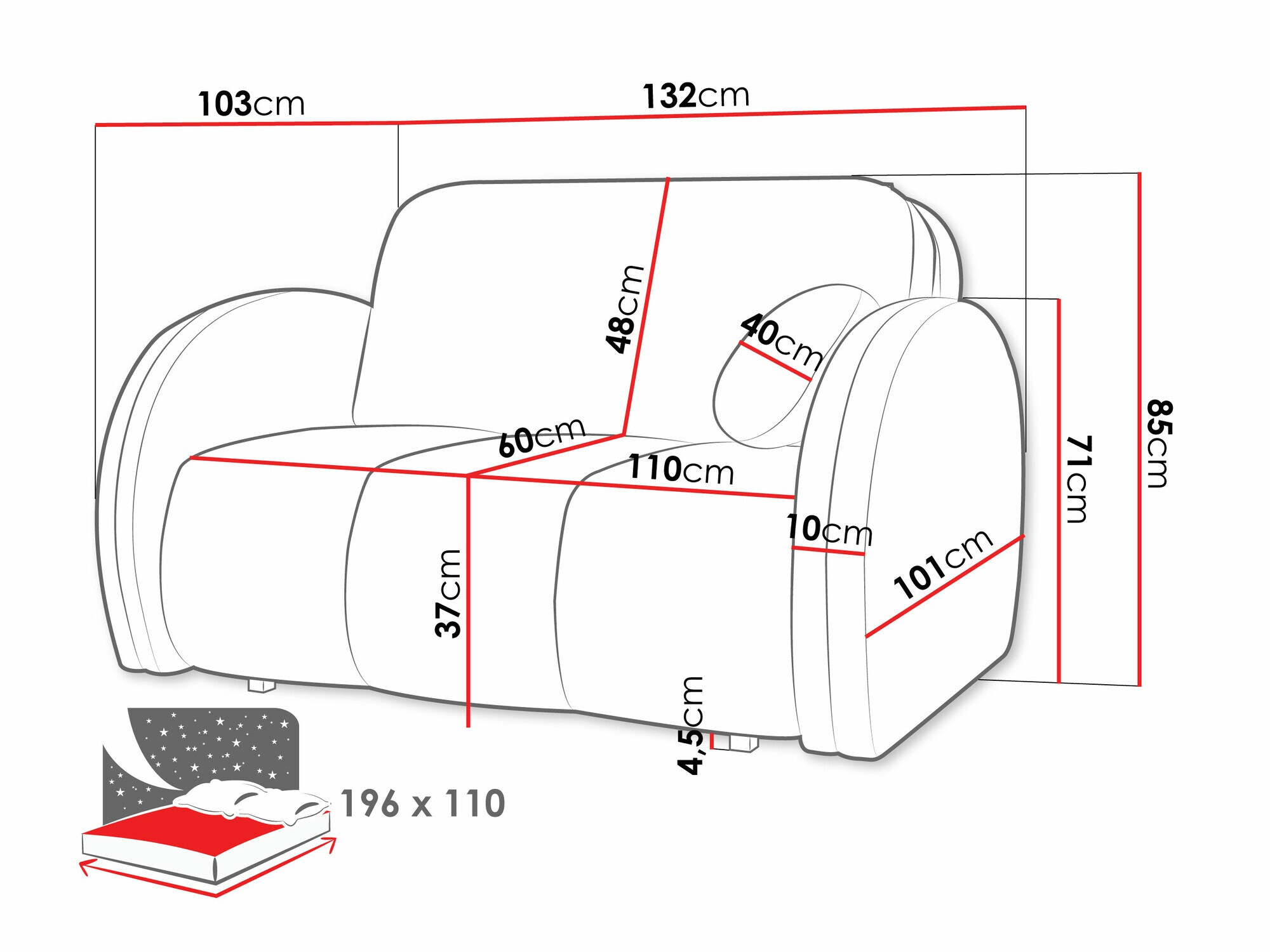 Sofá cama SP6728 con un pequeño defecto
