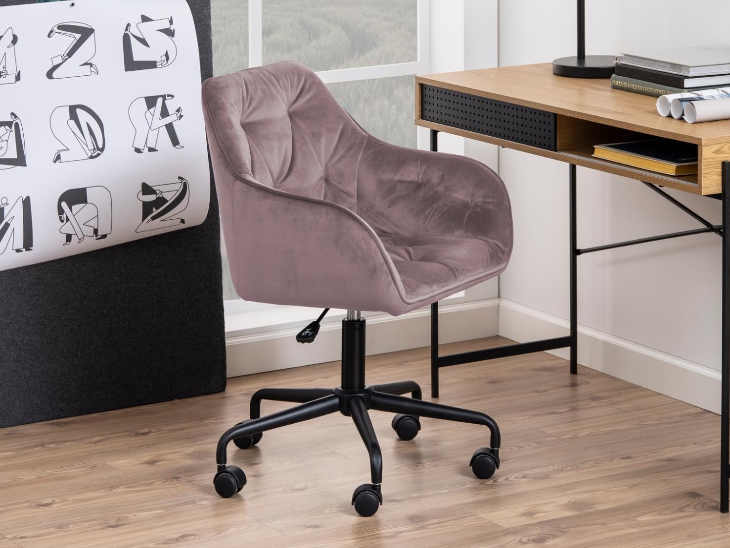 Silla de oficina Norsica 475 (Rosa Dusty)