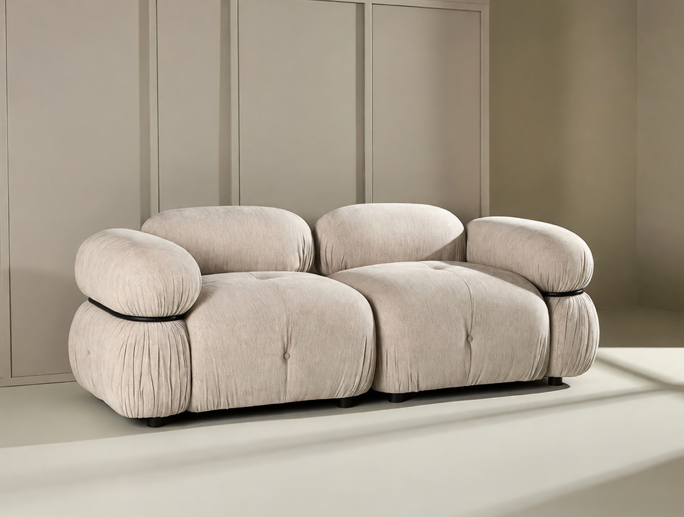 Sofá modular Evardale 103 (Beige + Negro)