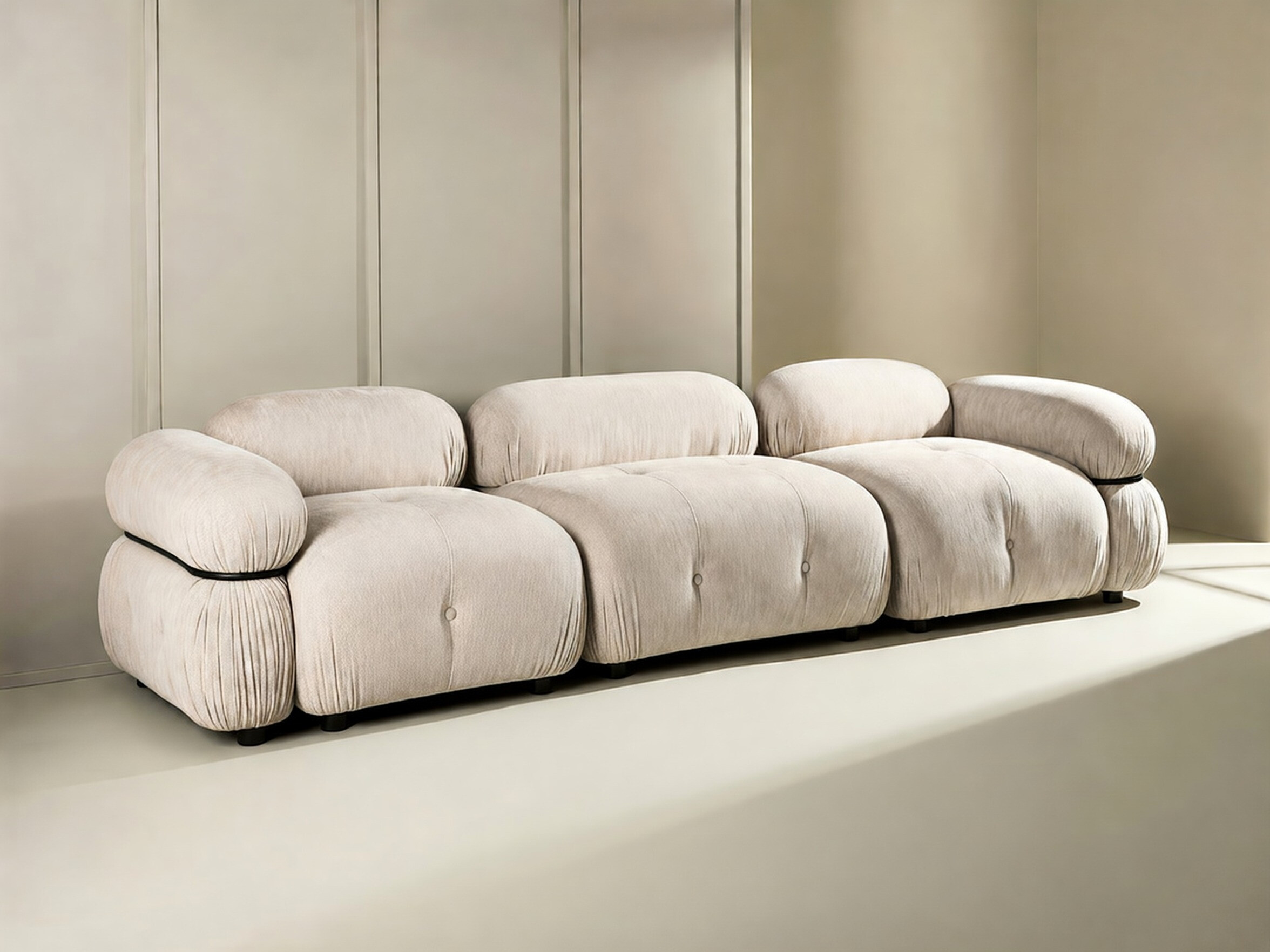 Sofá modular Evardale 104 (Beige + Negro)
