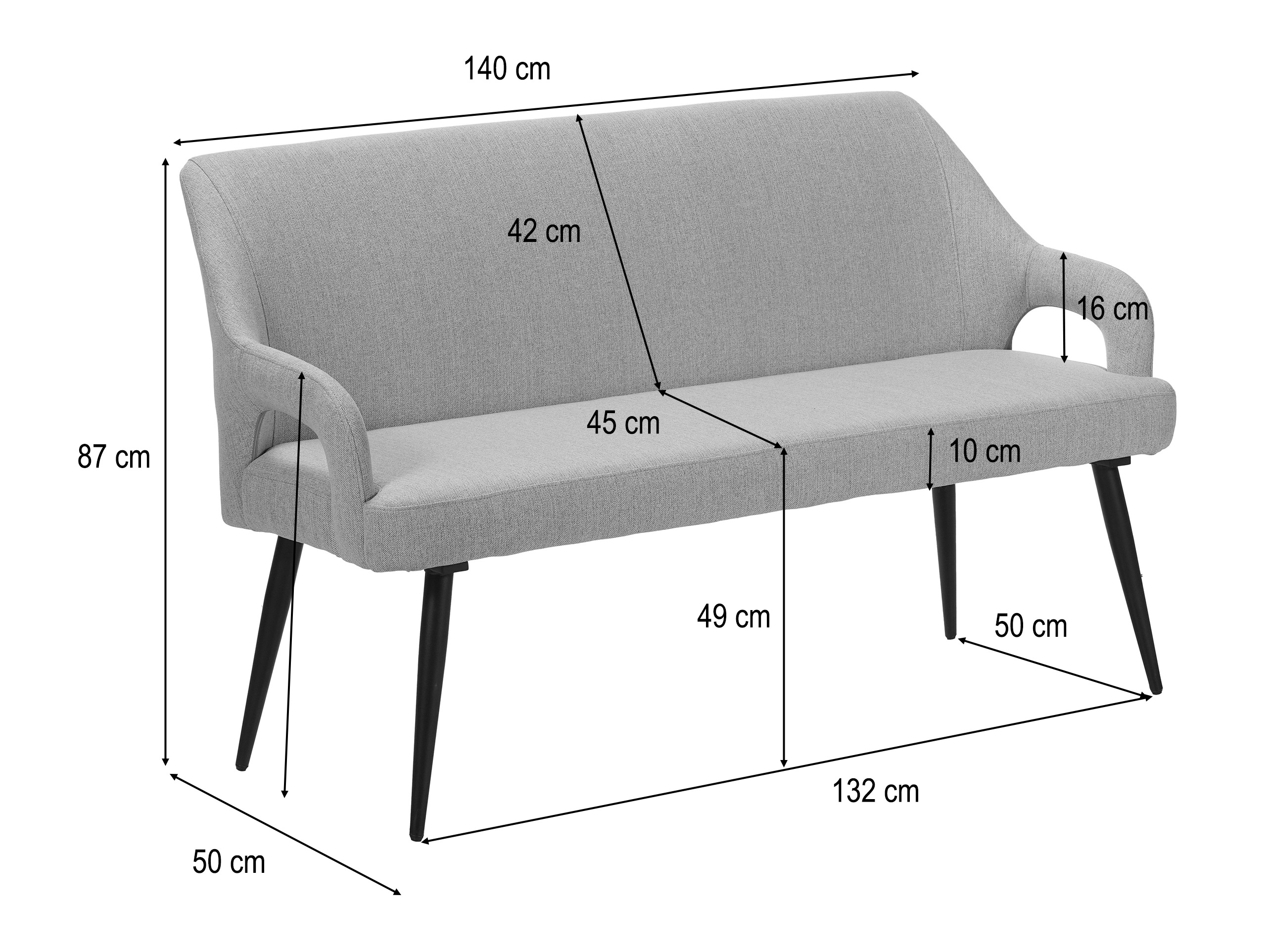 Banco tapizado Denton 1556