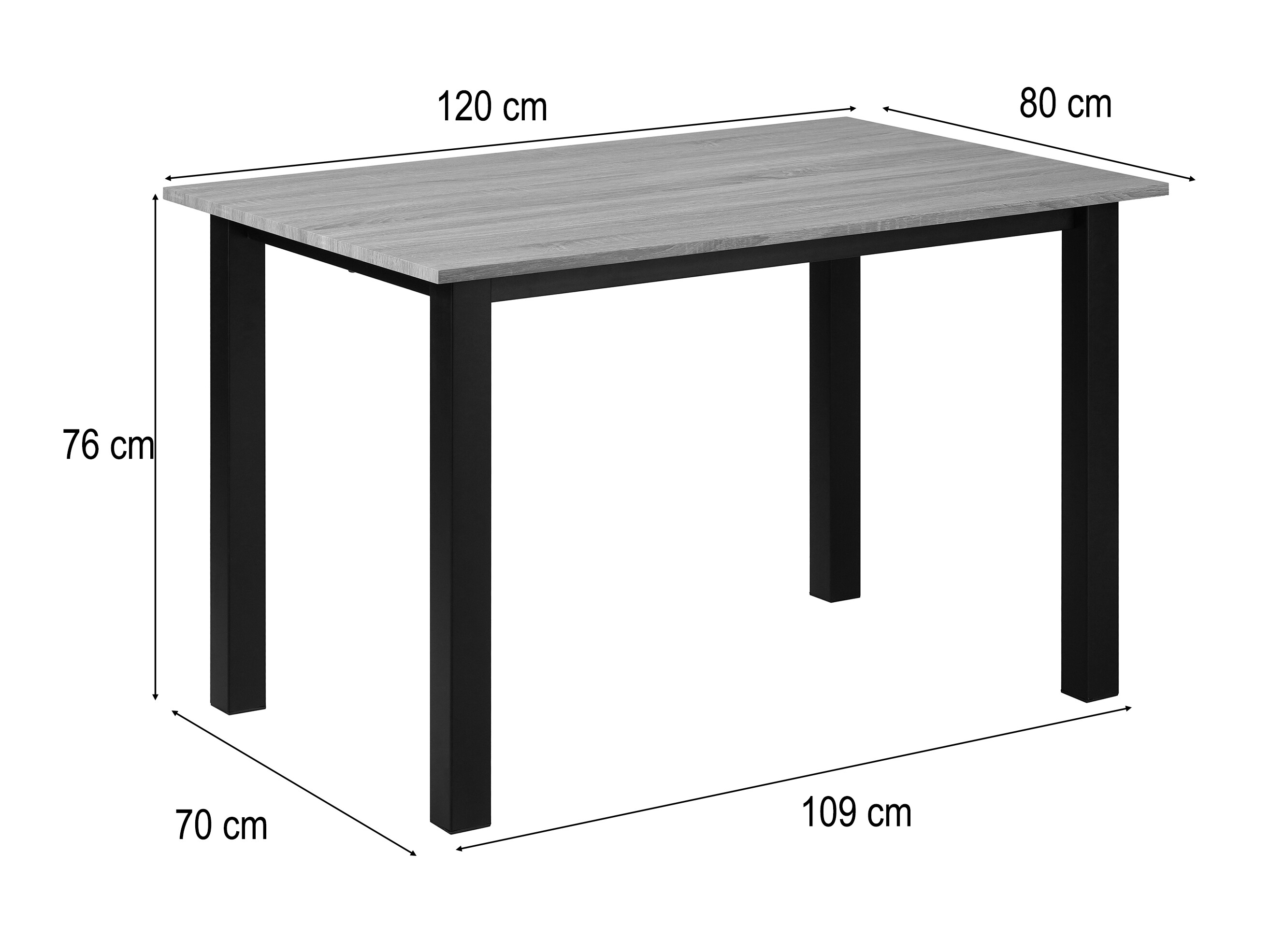 Mesa Denton 1548 (Negro + Roble)