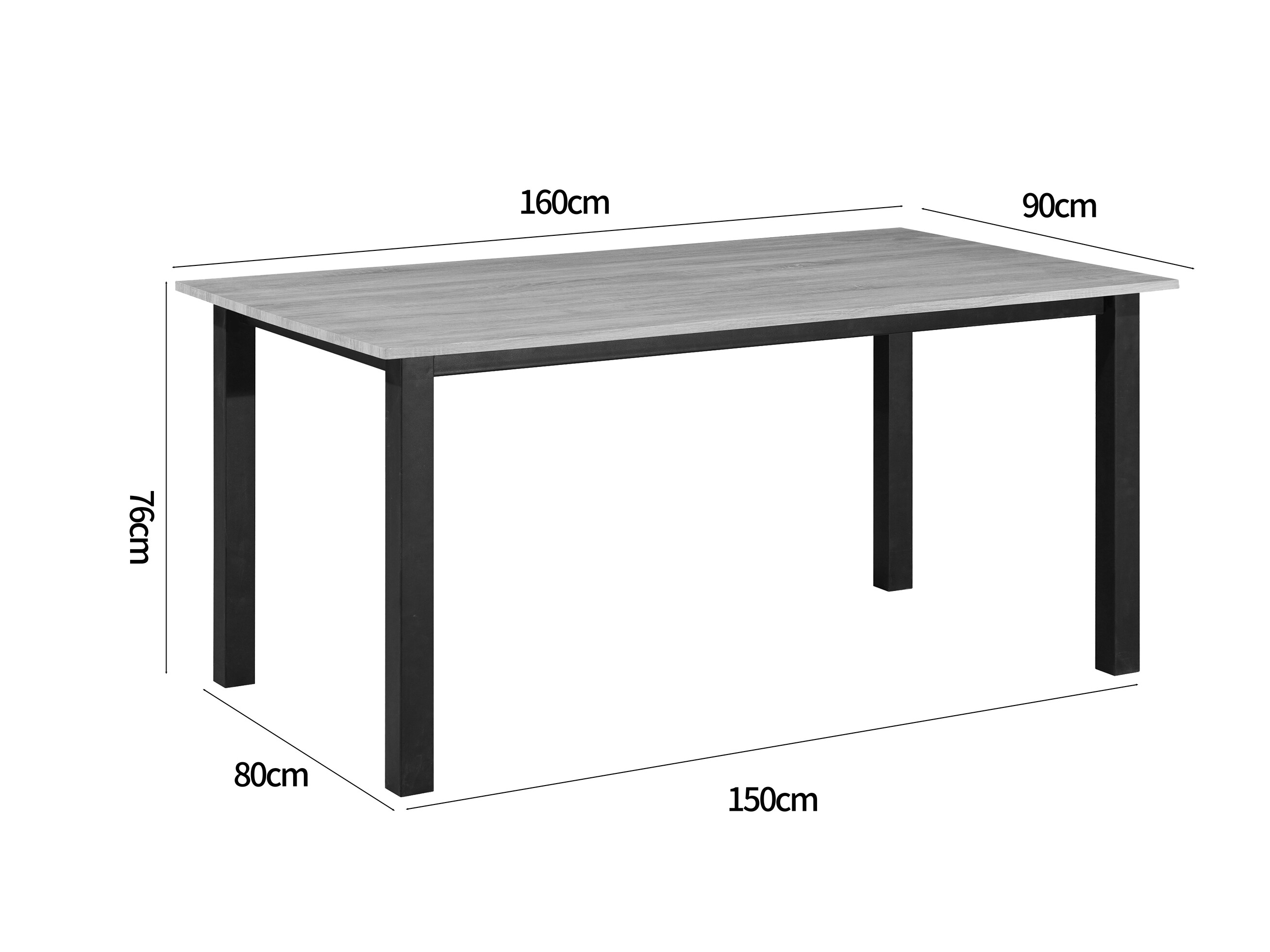 Mesa Denton 1549 (Negro + Roble)
