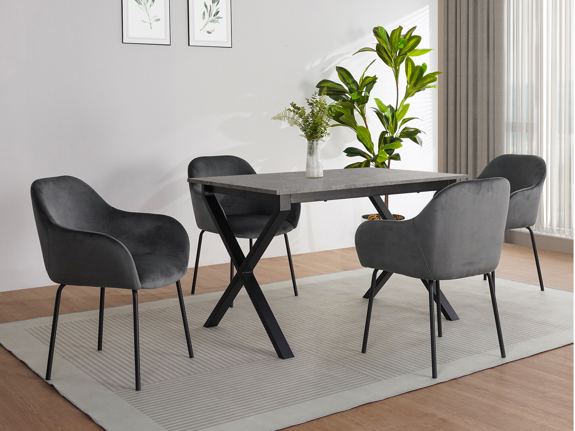 Mesa Denton 1554 (Negro + Hormigón)