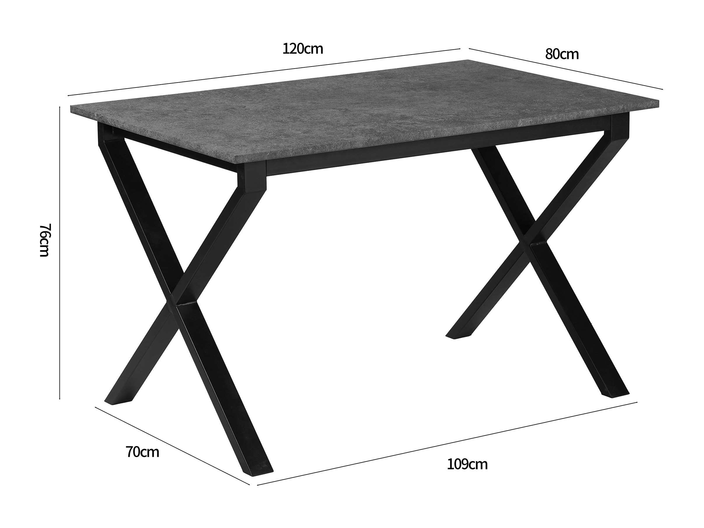 Mesa Denton 1554 (Negro + Hormigón)