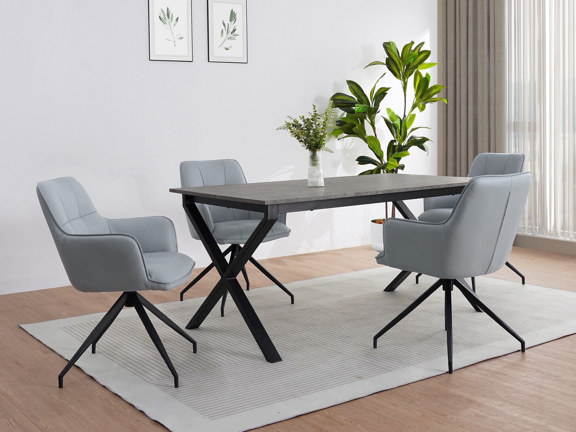 Mesa Denton 1555 (Negro + Hormigón)