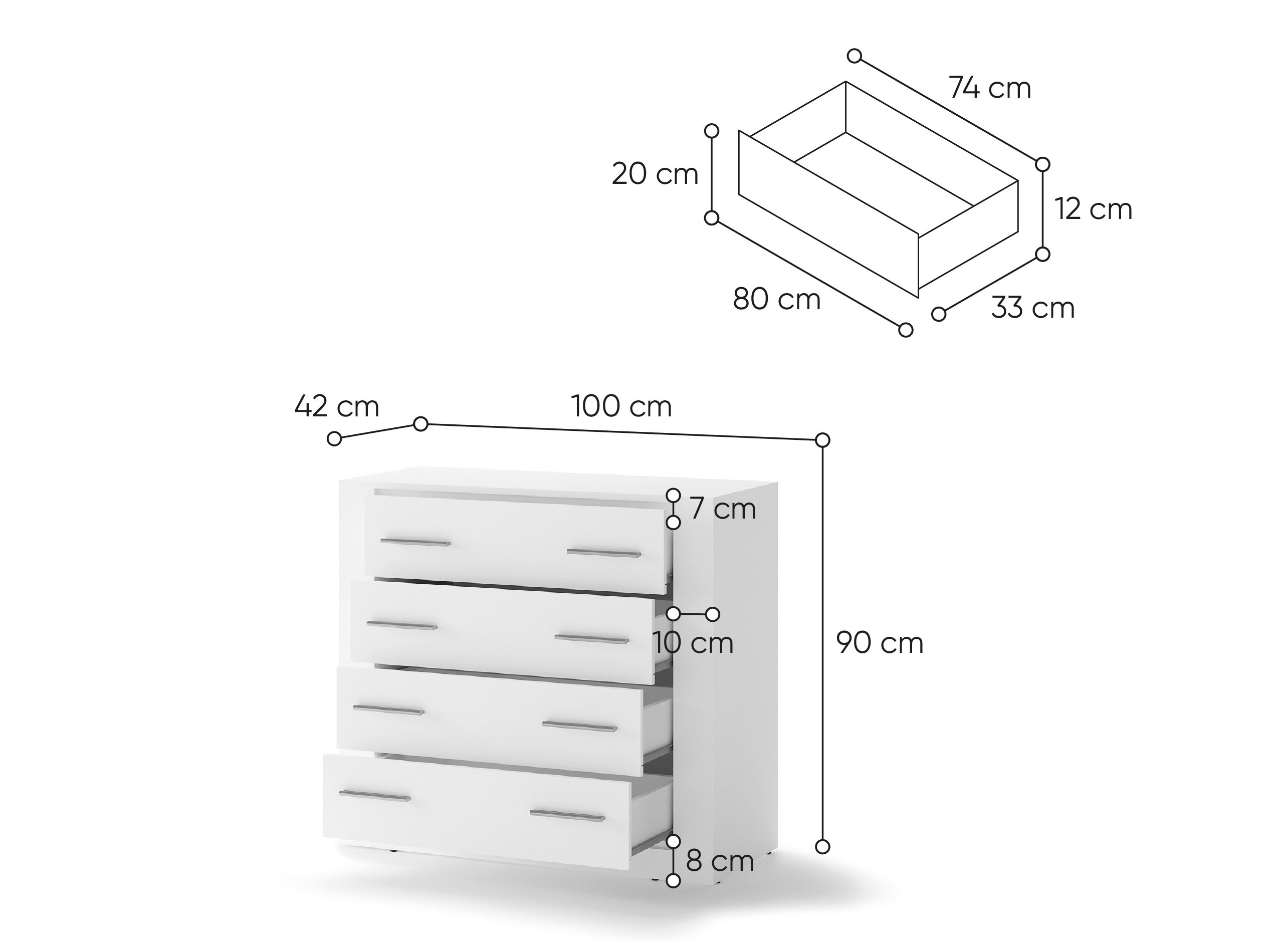 Cómoda Cirdelu 110 (Blanco)