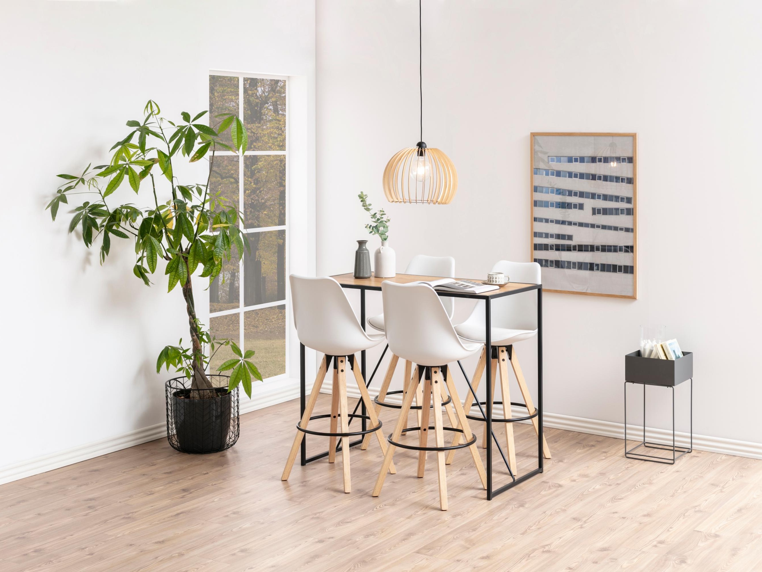Mesa de bar Norsica Sevferi 162 (Negro + Roble salvaje)