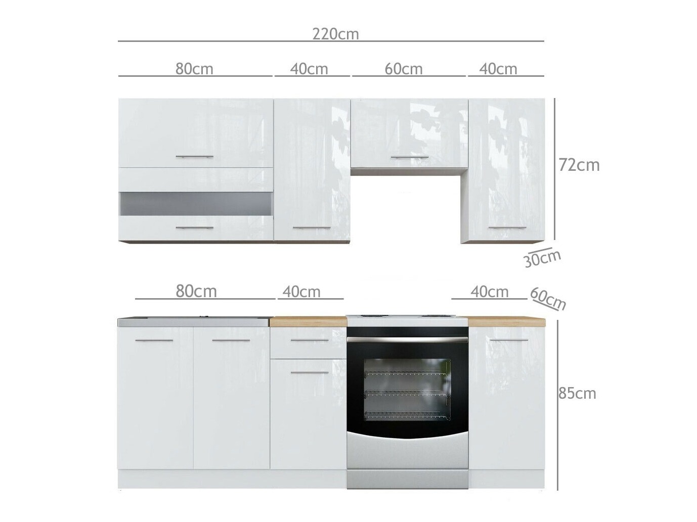 Conjunto de cocina modular Tiffa Mix 104
