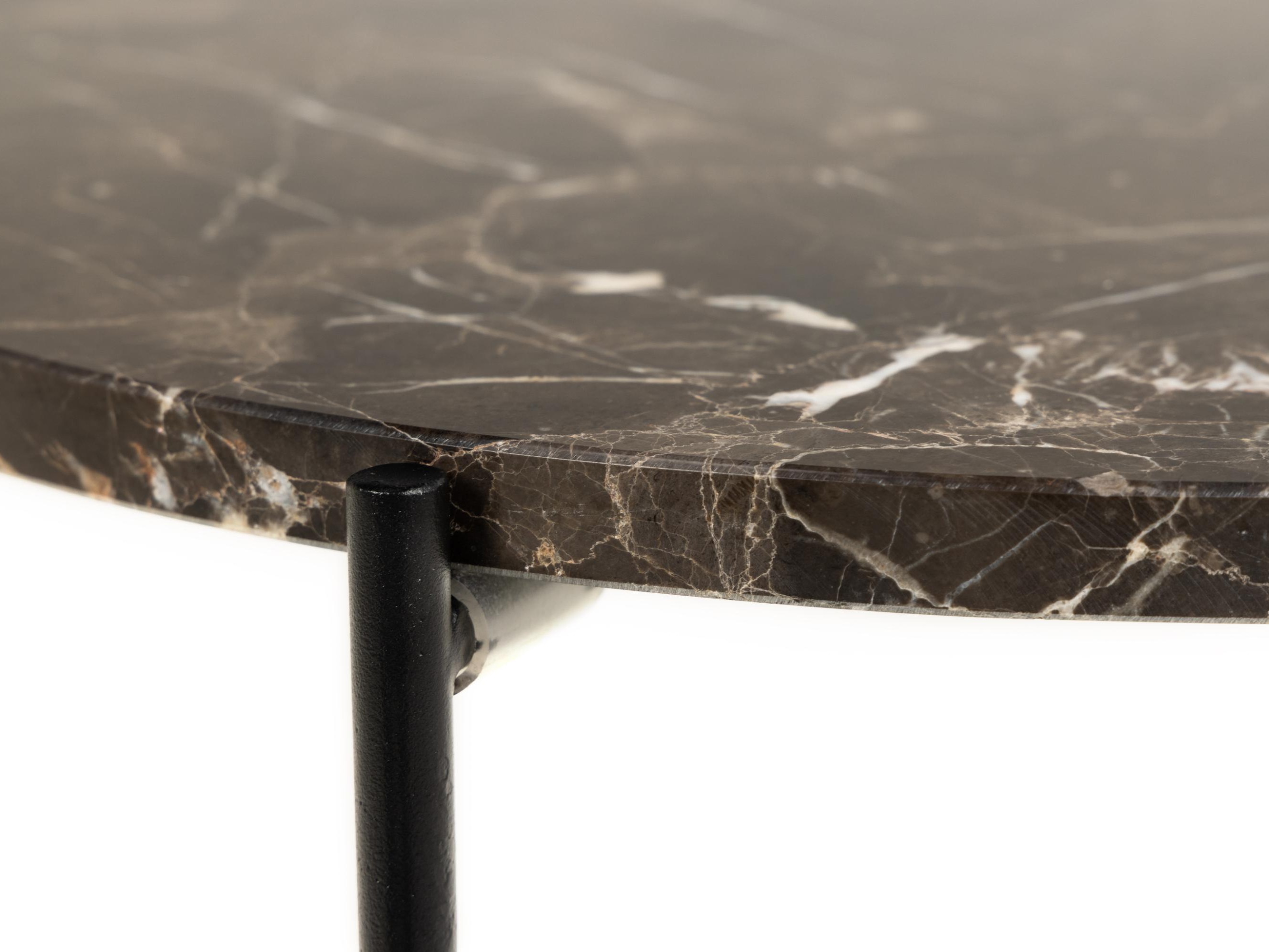 Mesa auxiliar Norsica 609 (Mármol marrón + Negro)