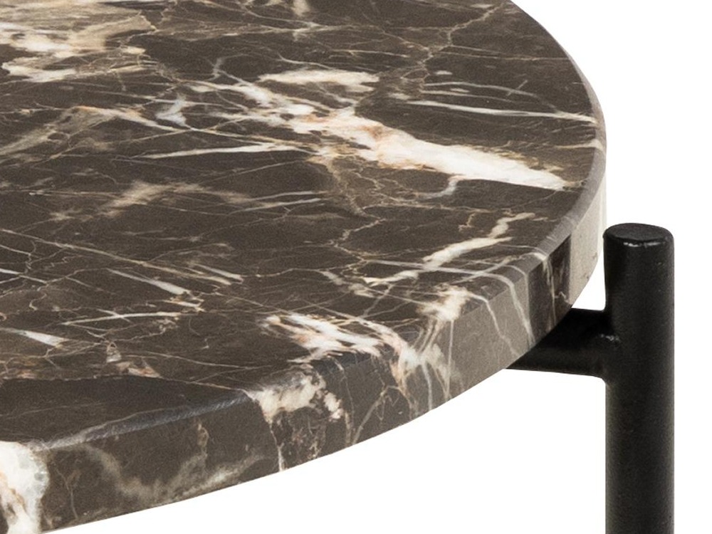 Mesa auxiliar Norsica 609 (Mármol marrón + Negro)