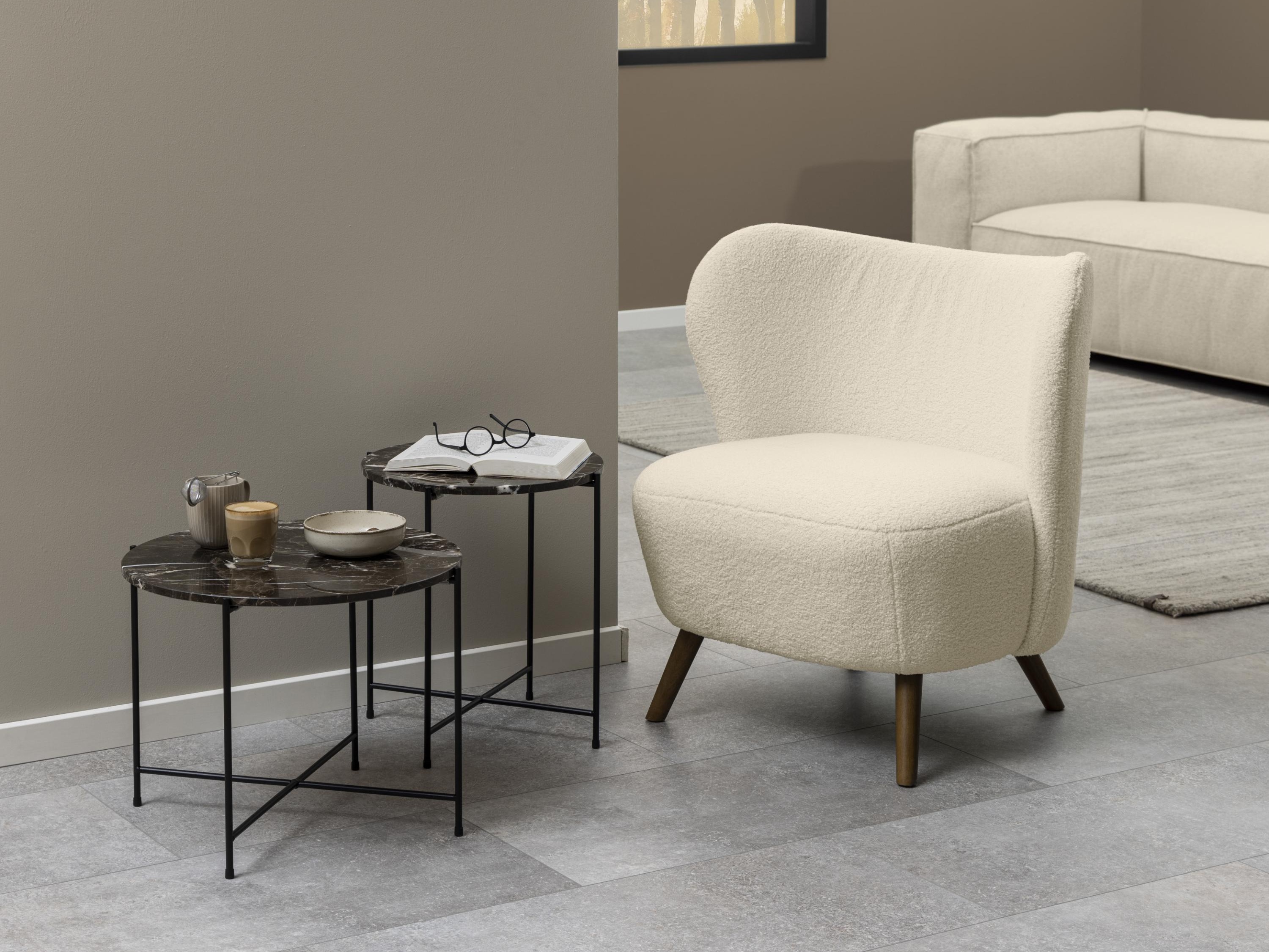 Mesa auxiliar Norsica 609 (Mármol marrón + Negro)