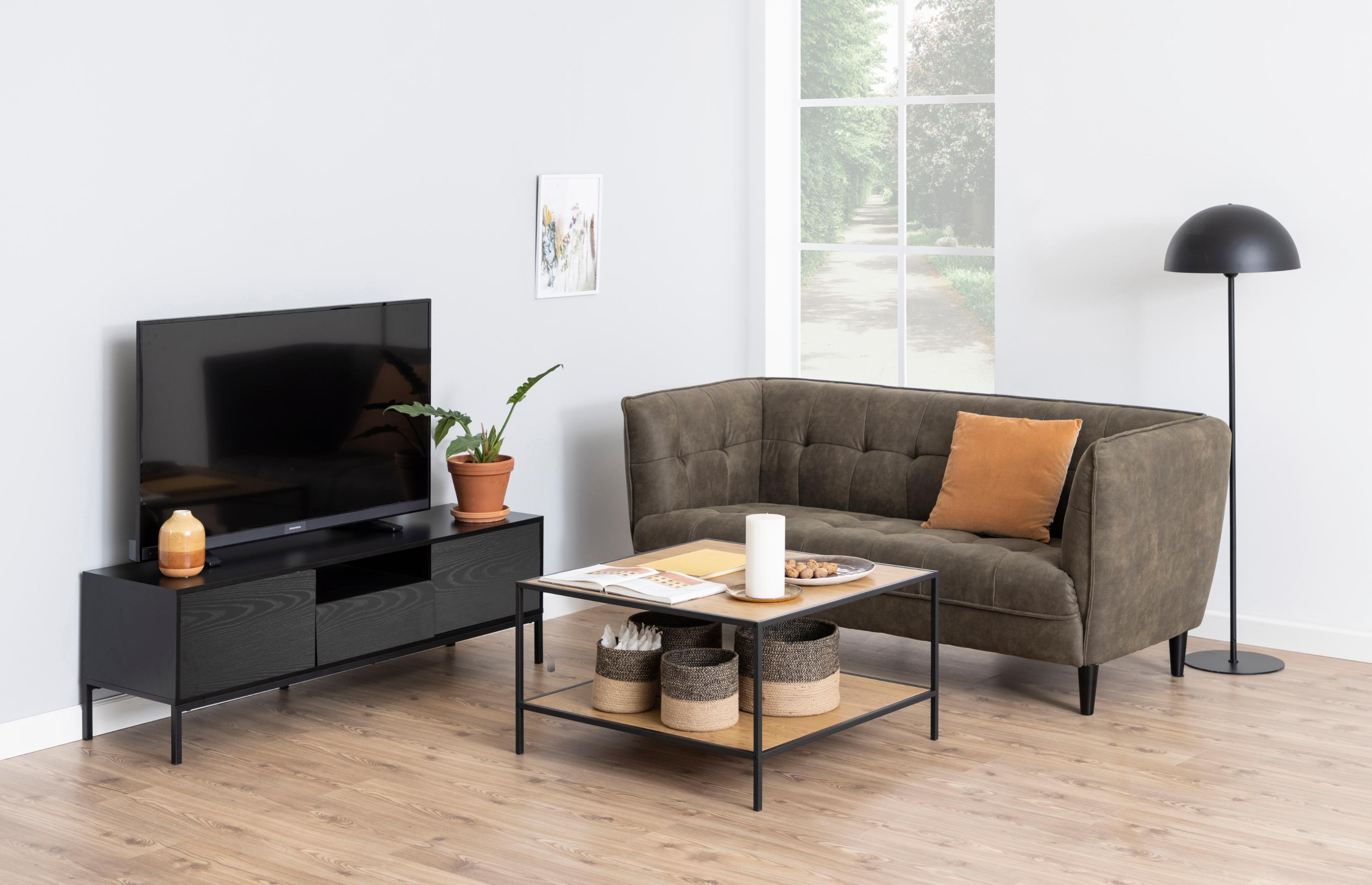 Mueble TV Norsica Sevferi 122 (Cenizas negro + Negro)