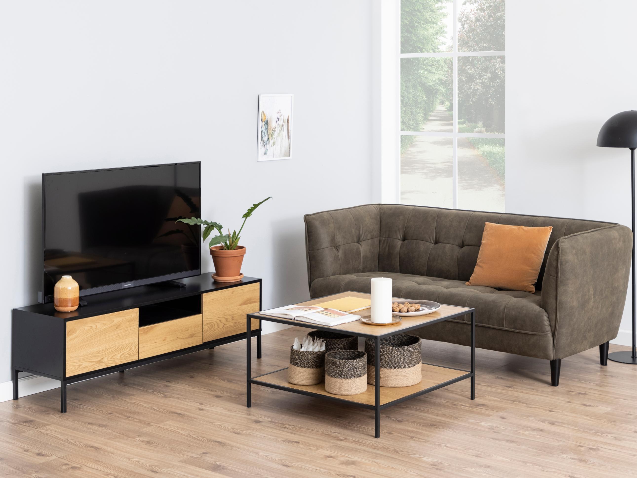 Mueble TV Norsica Sevferi 122 (Roble salvaje + Negro)