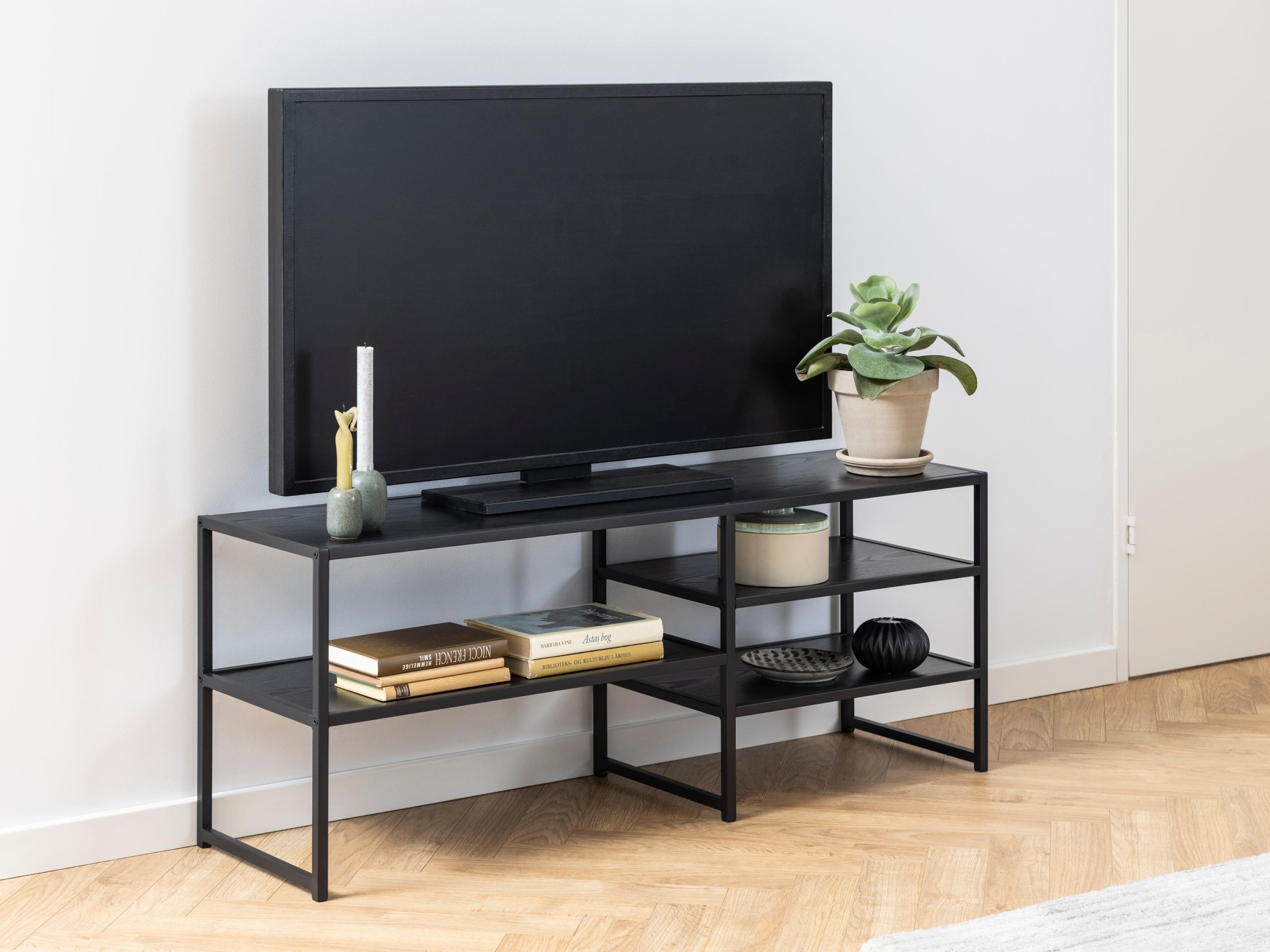 Mueble TV Norsica Sevferi 135 (Cenizas negro + Negro)