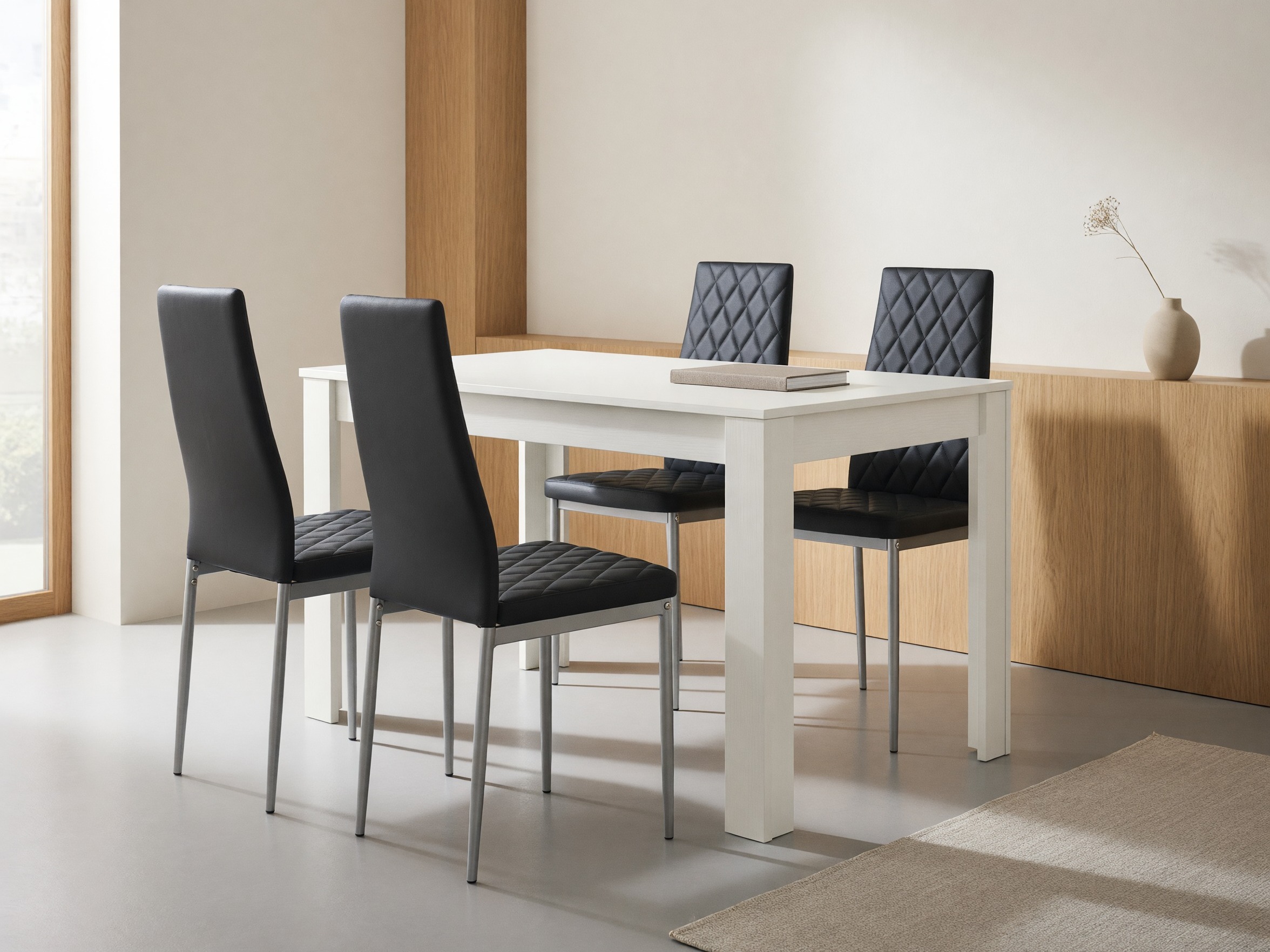 Conjunto de mesas y sillas para comedor Denton 445 (Negro)