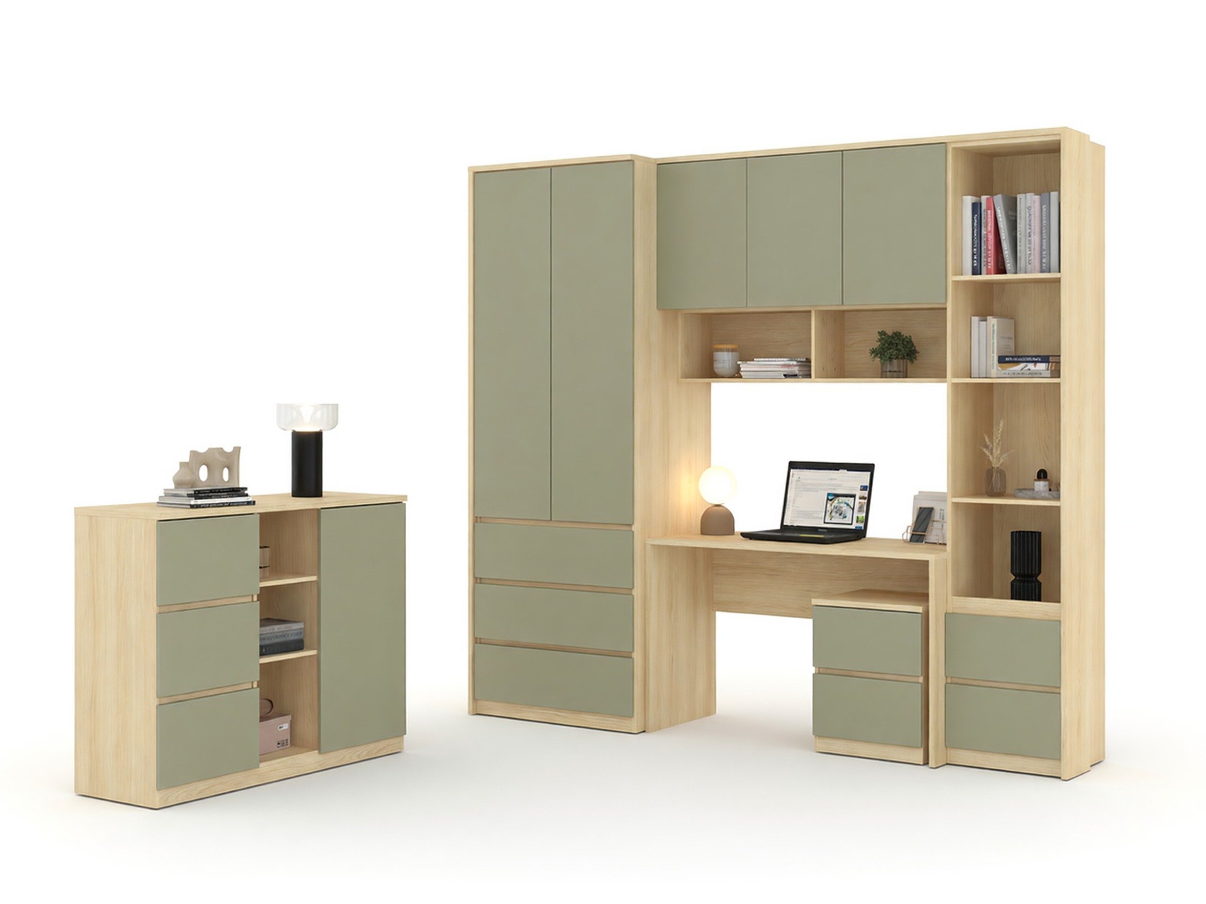 Conjuntos de muebles Nolcala 122 (Roble + Eucalipto)