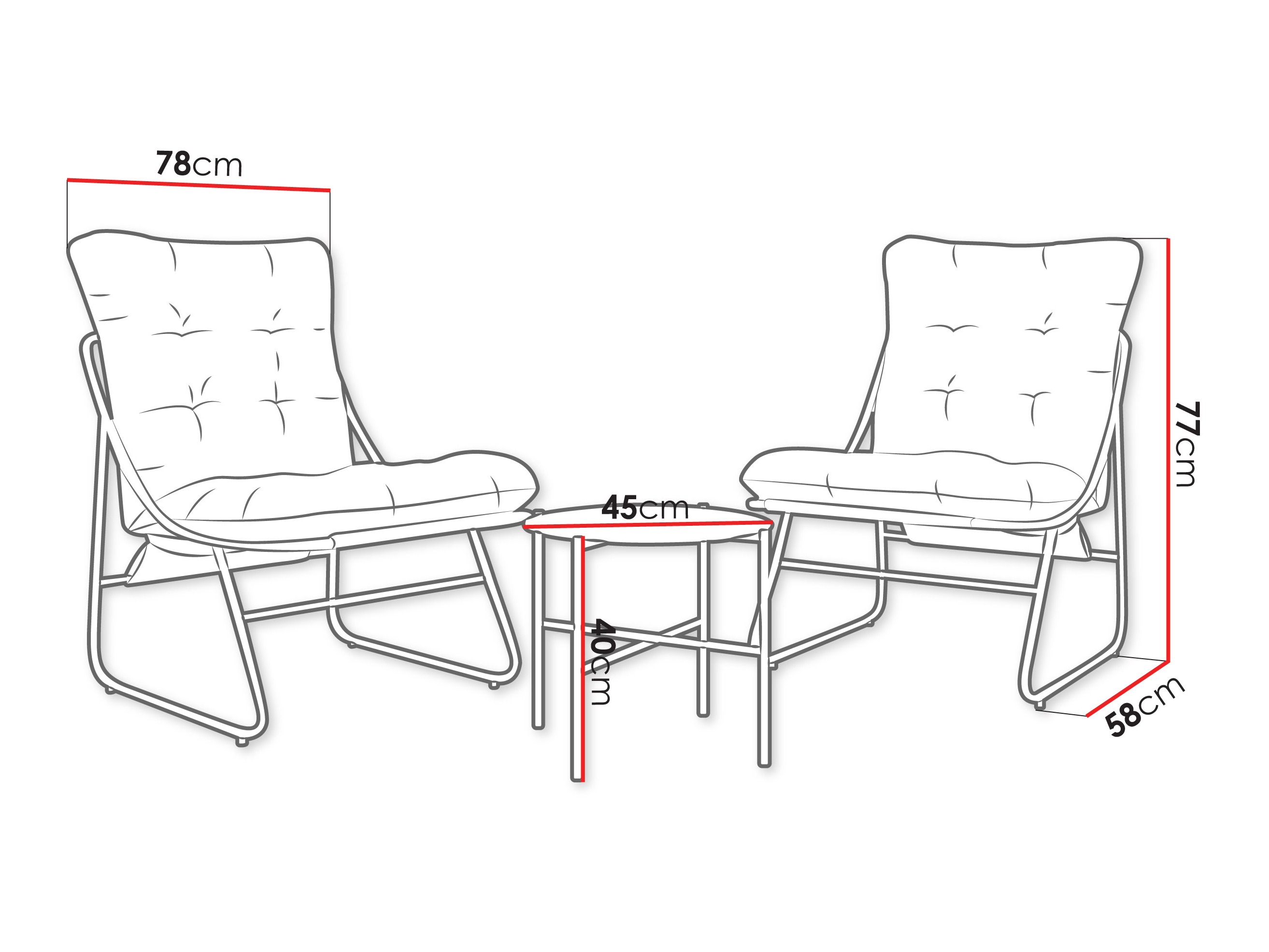 Conjunto de terraza Spatium