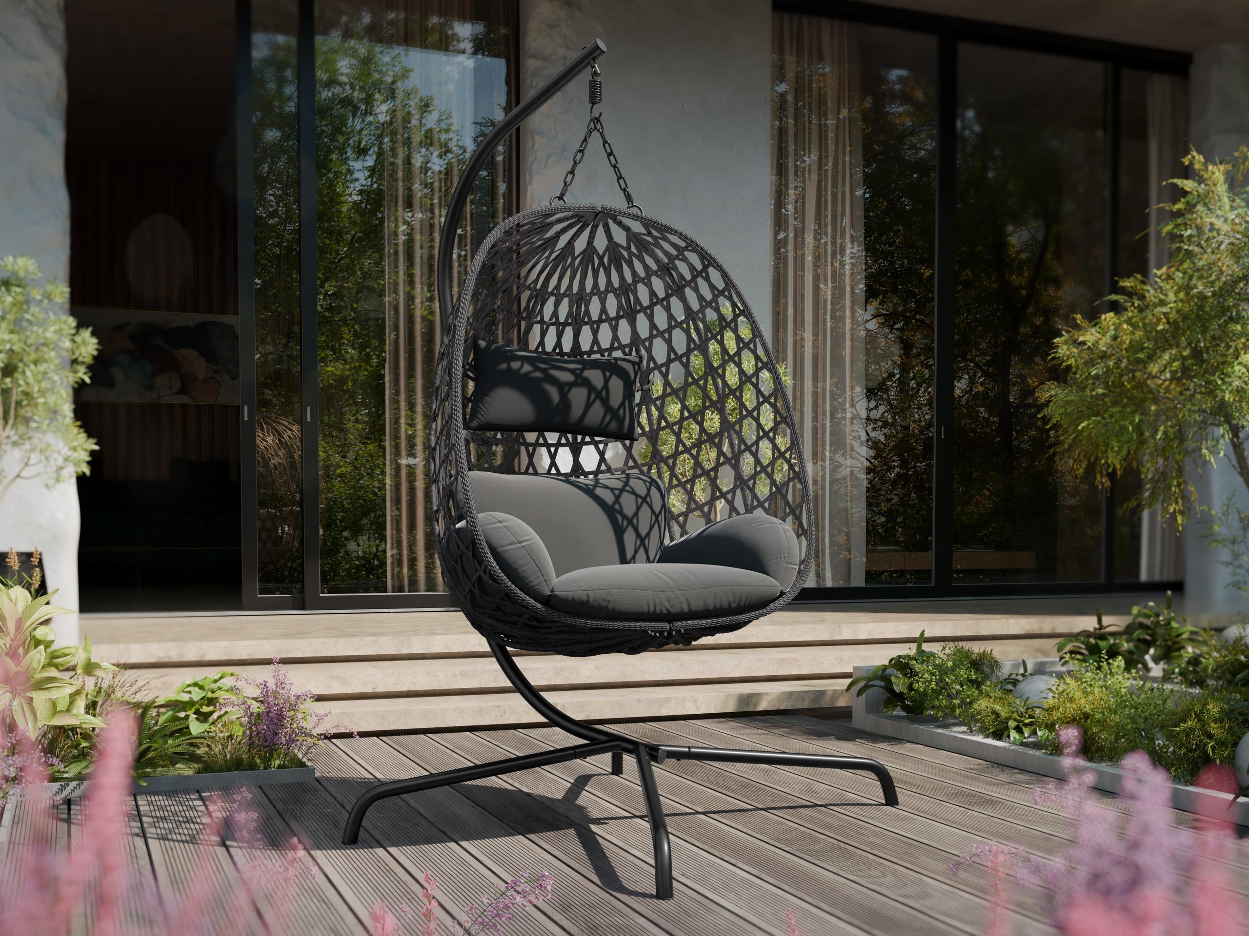 Silla colgante Magistra (Gris oscuro + Negro)