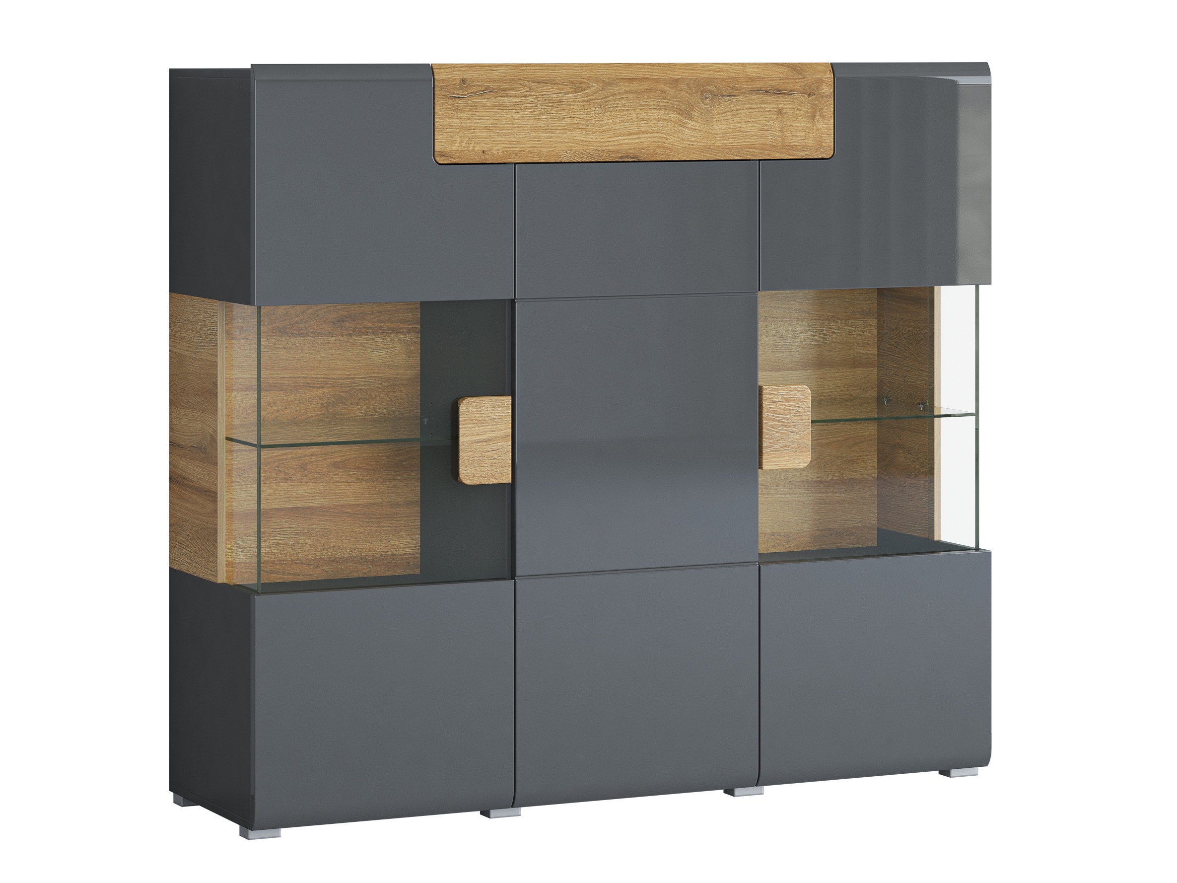 Aparador Torsone 100 (Antracita + Gloss antracita + Roble nieto)