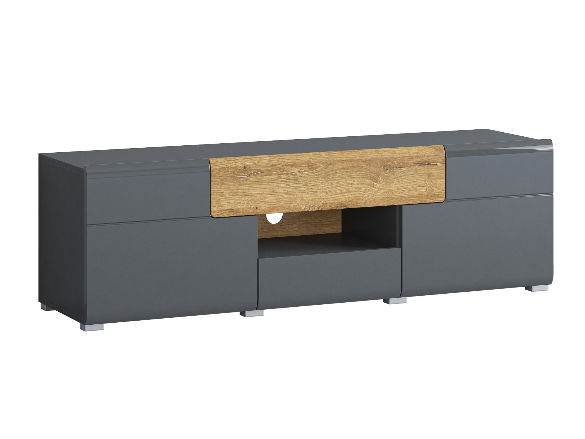 Mueble TV Torsone 101 (Antracita + Gloss antracita + Roble nieto)