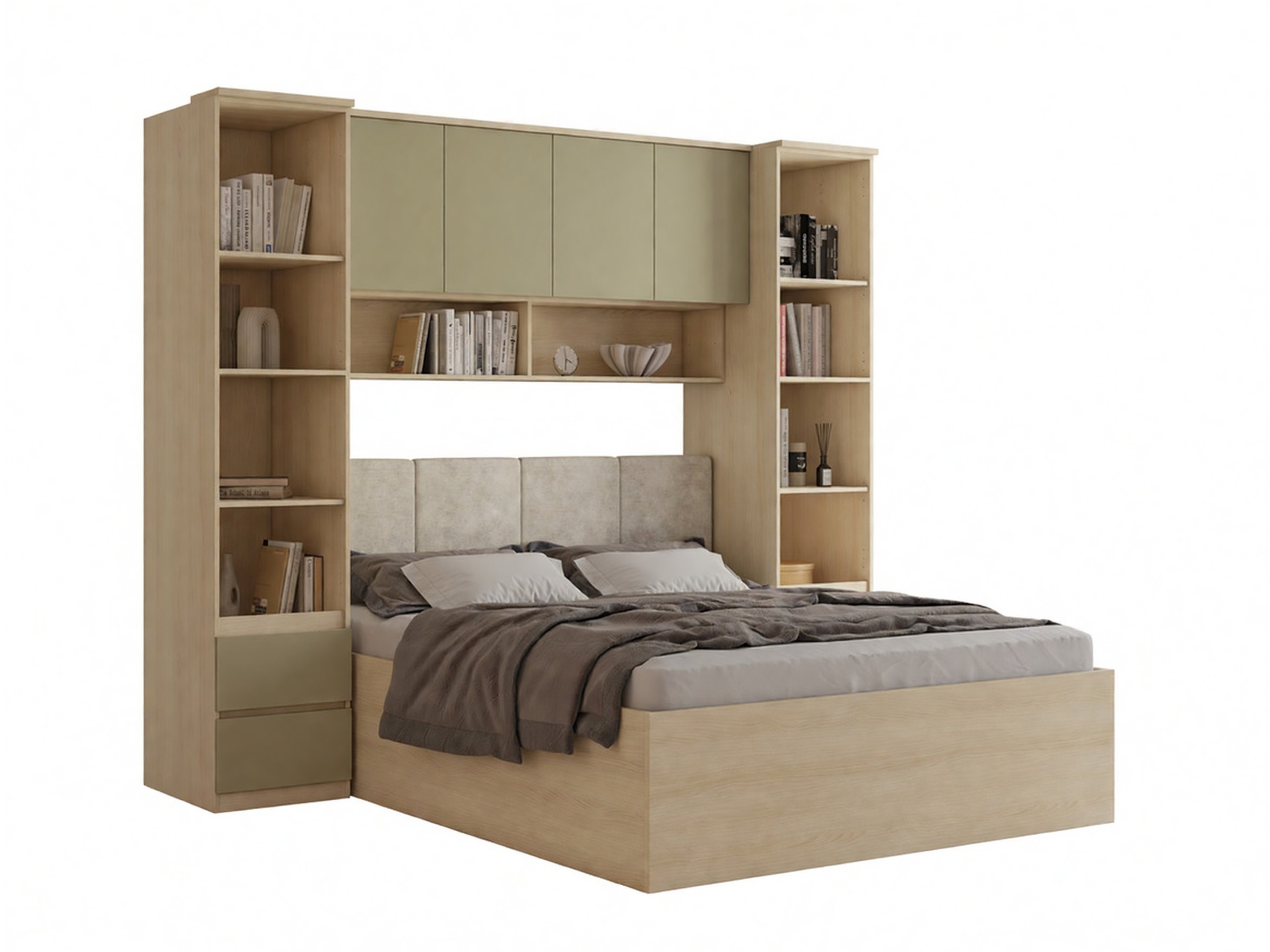 Conjunto de dormitorio Nolcala 124 (Roble + Eucalipto)
