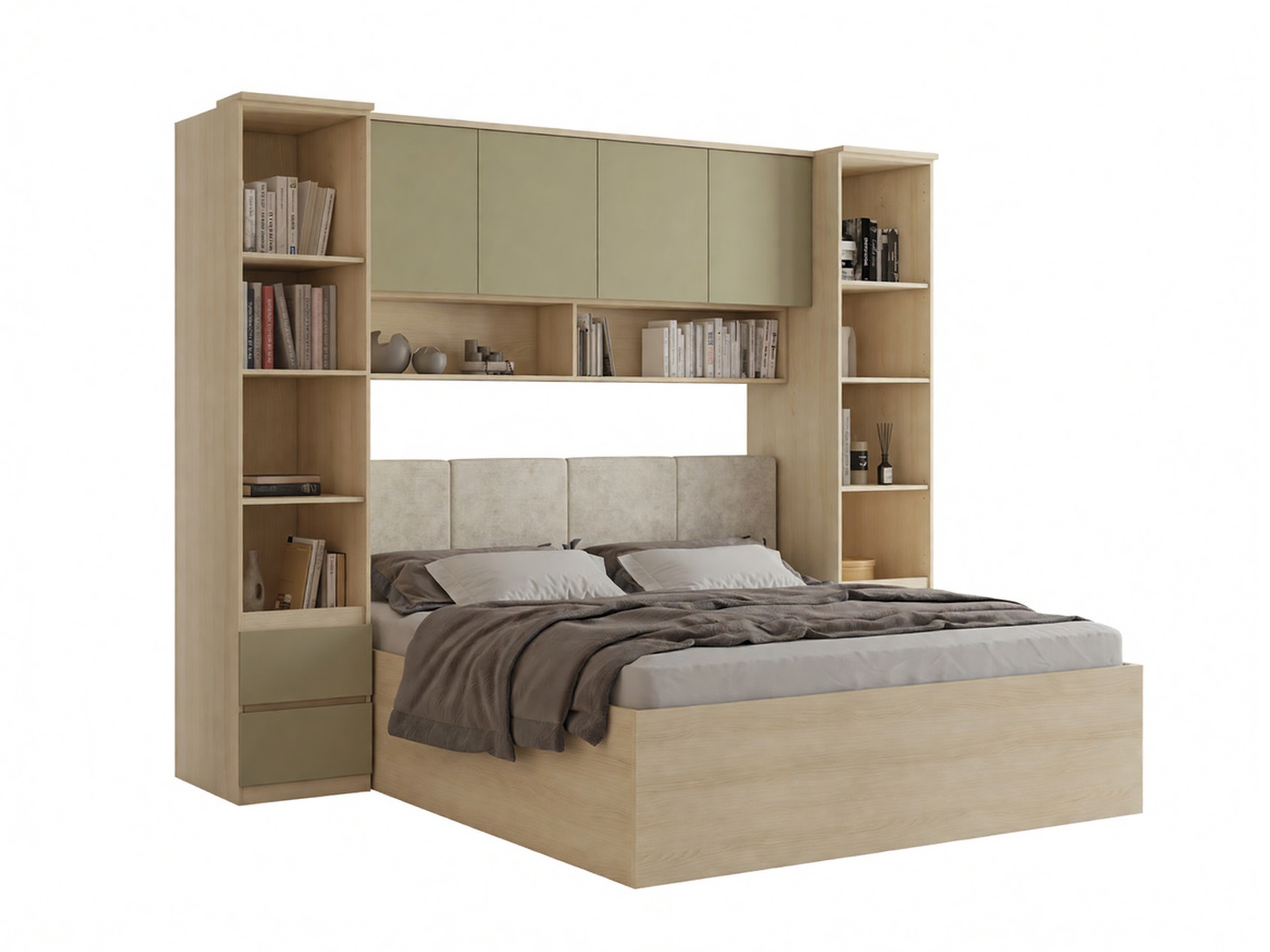 Conjunto de dormitorio Nolcala 124 (Roble + Eucalipto)