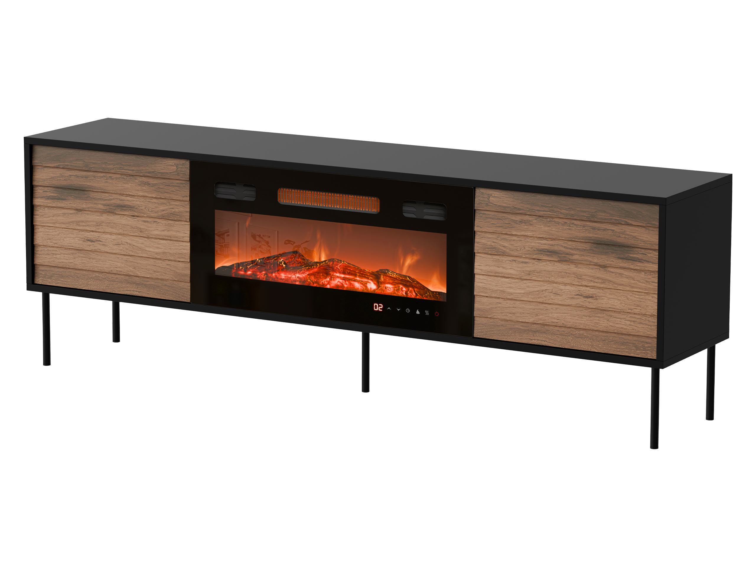 Mueble TV Flosoru 108 (Nogal + Negro)