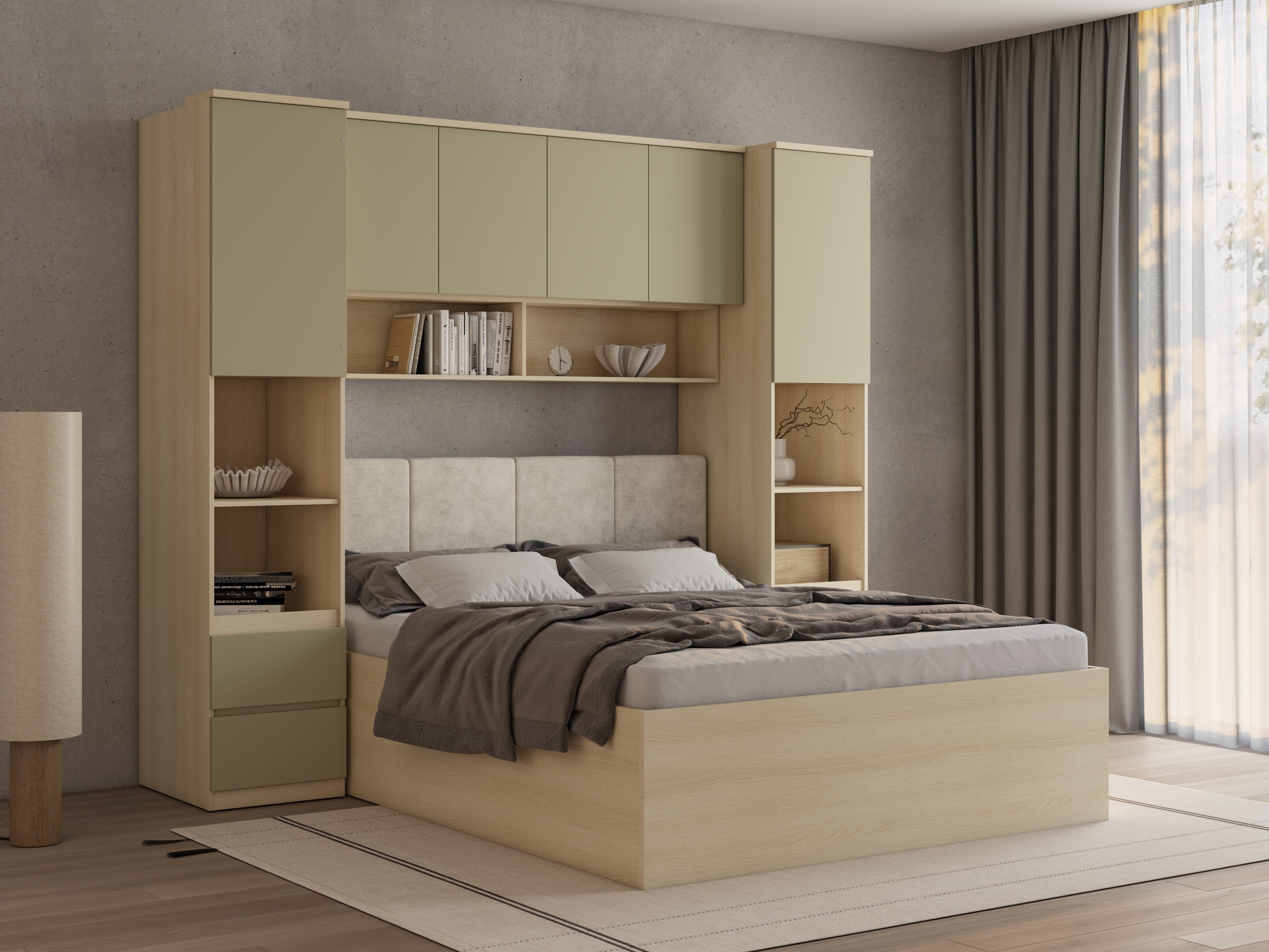 Conjunto de dormitorio Nolcala 126 (Roble + Eucalipto)