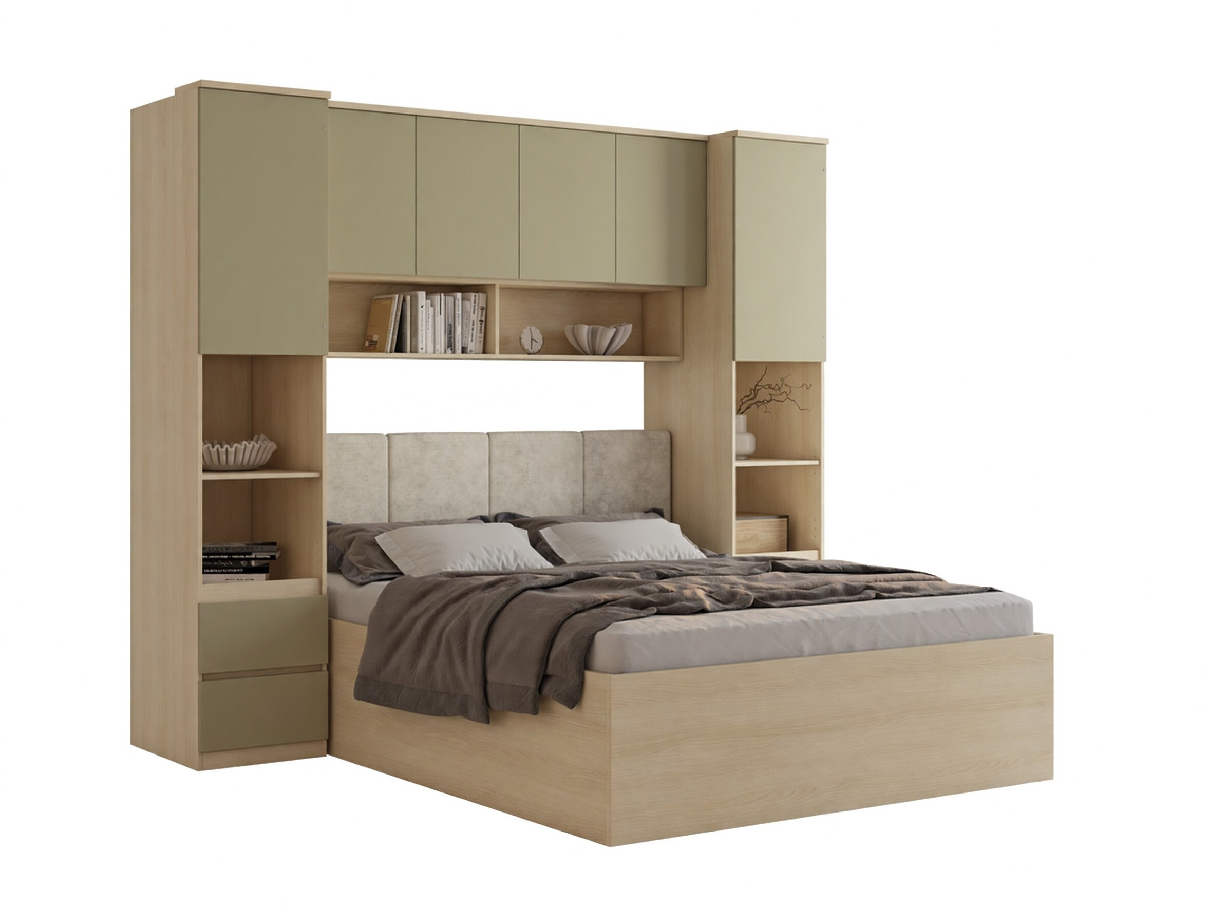Conjunto de dormitorio Nolcala 126 (Roble + Eucalipto)