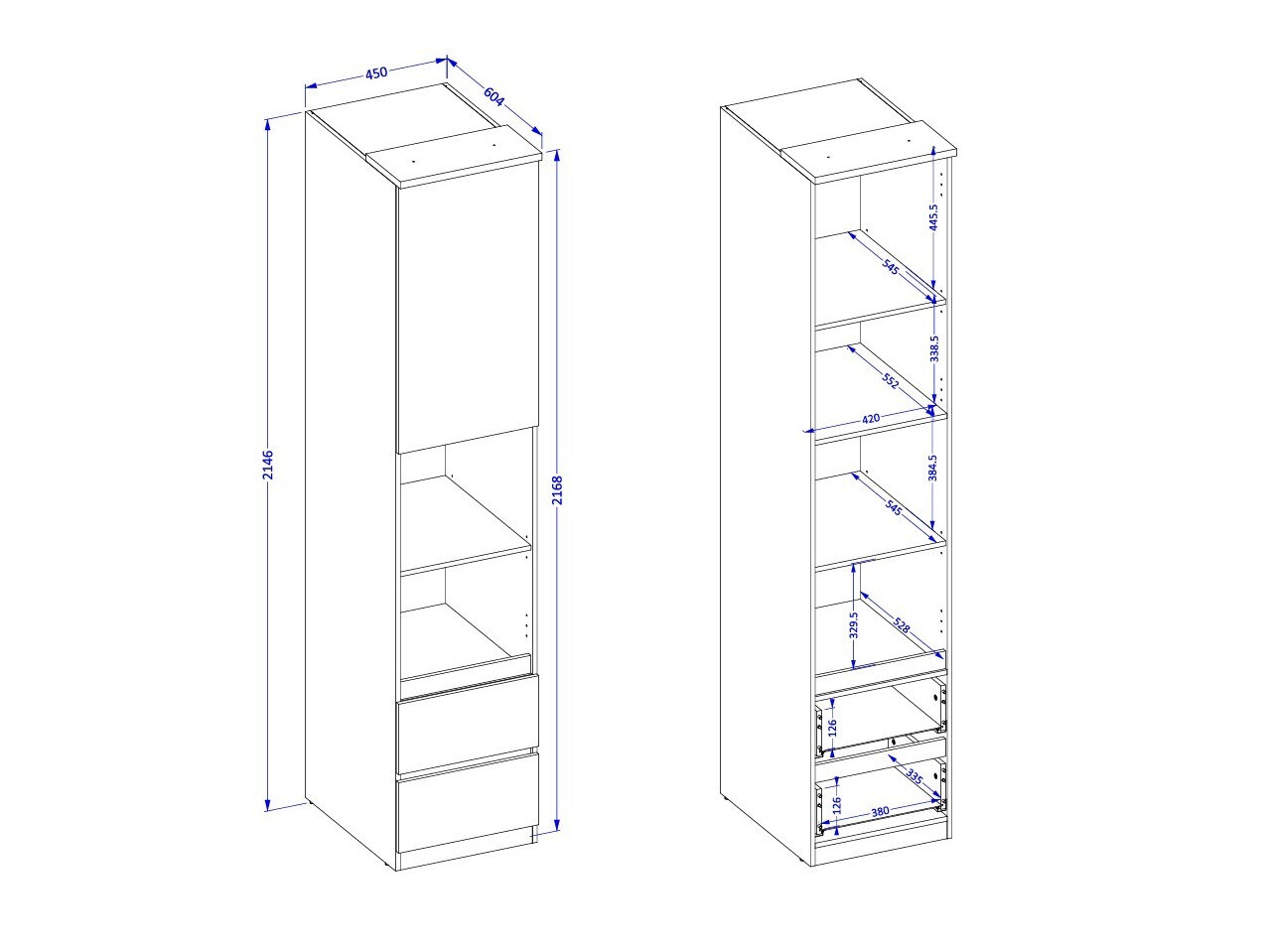 Conjunto de dormitorio Nolcala 126 (Roble + Eucalipto)