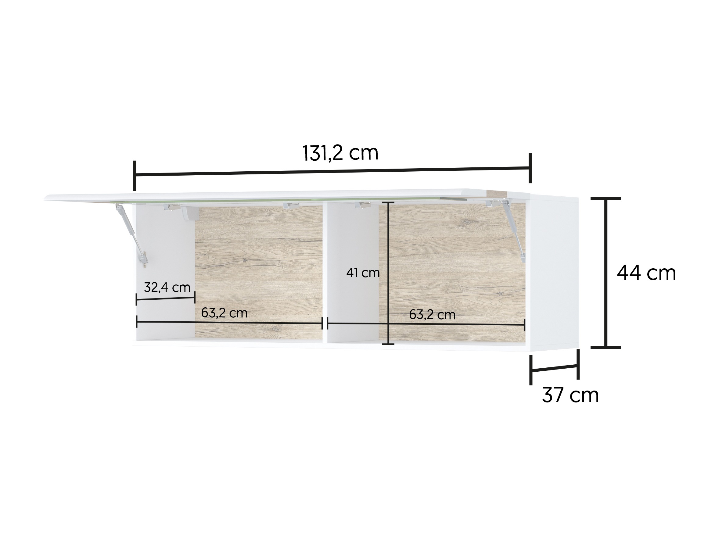 Armario de pared Torsone 116 (Antracita + Gloss antracita + Roble nieto)