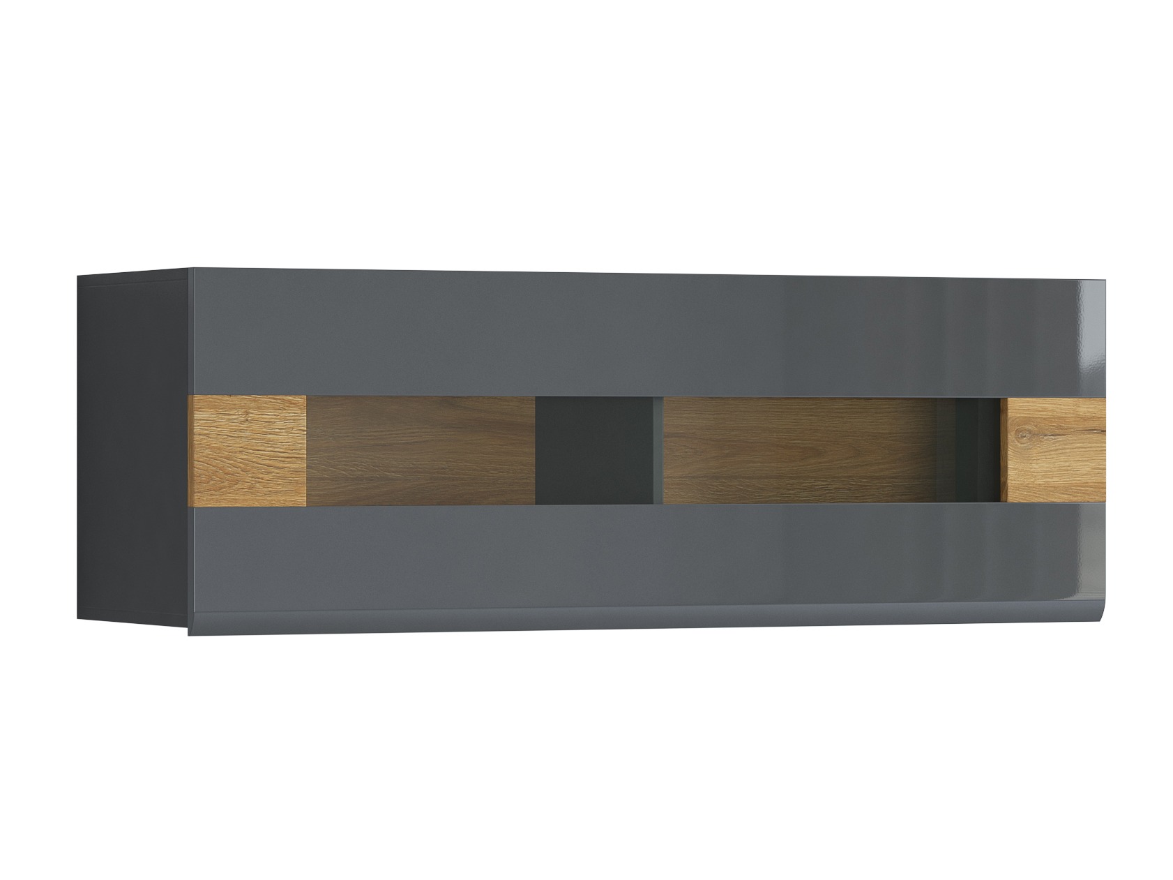 Armario de pared Torsone 116 (Antracita + Gloss antracita + Roble nieto)