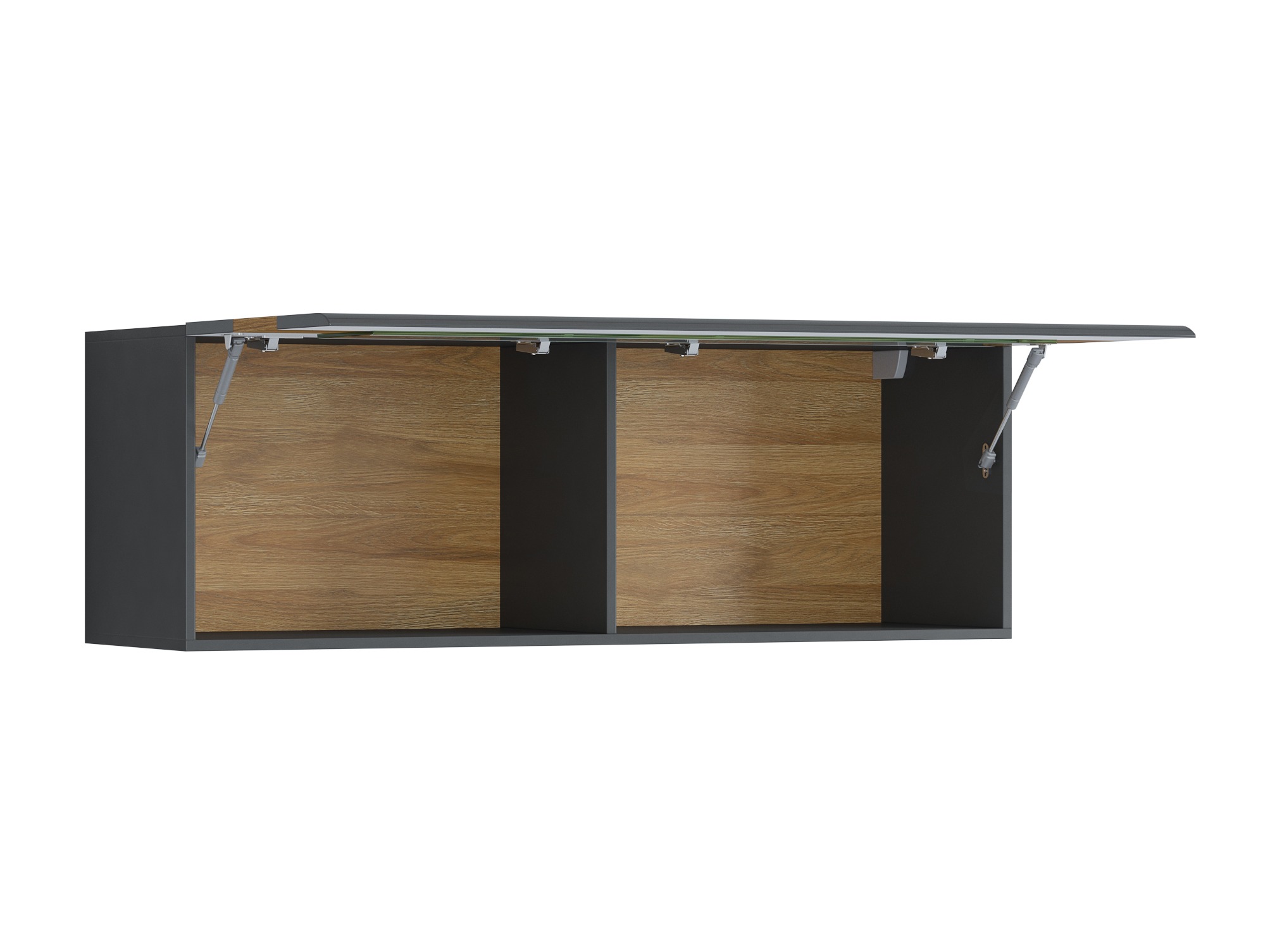 Armario de pared Torsone 116 (Antracita + Gloss antracita + Roble nieto)