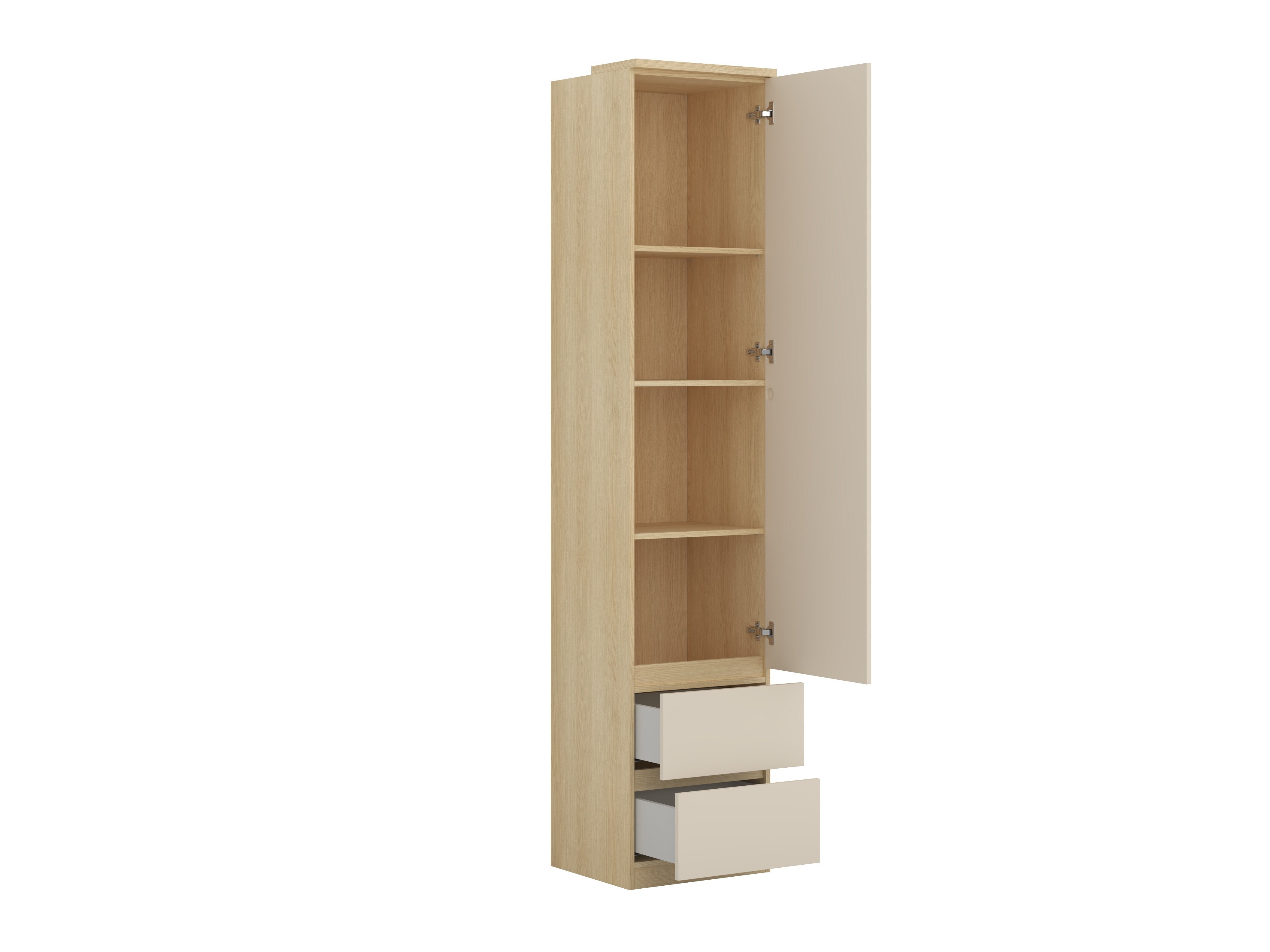 Conjunto de dormitorio Nolcala 125 (Roble + Beige)