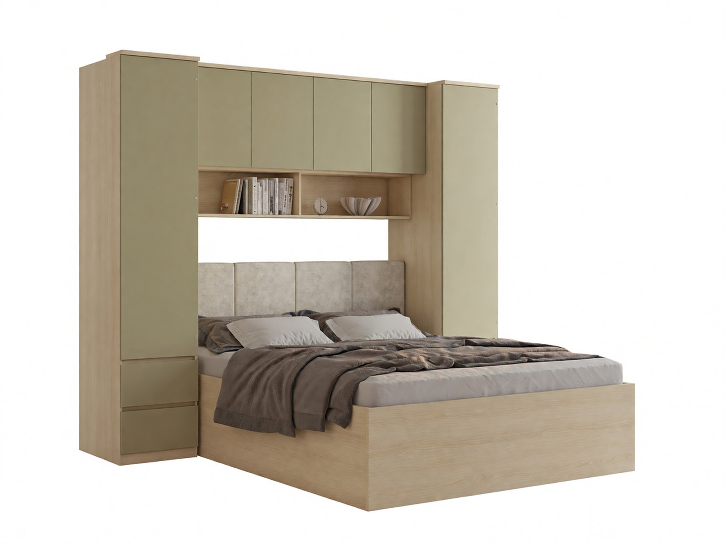 Conjunto de dormitorio Nolcala 125 (Roble + Eucalipto)