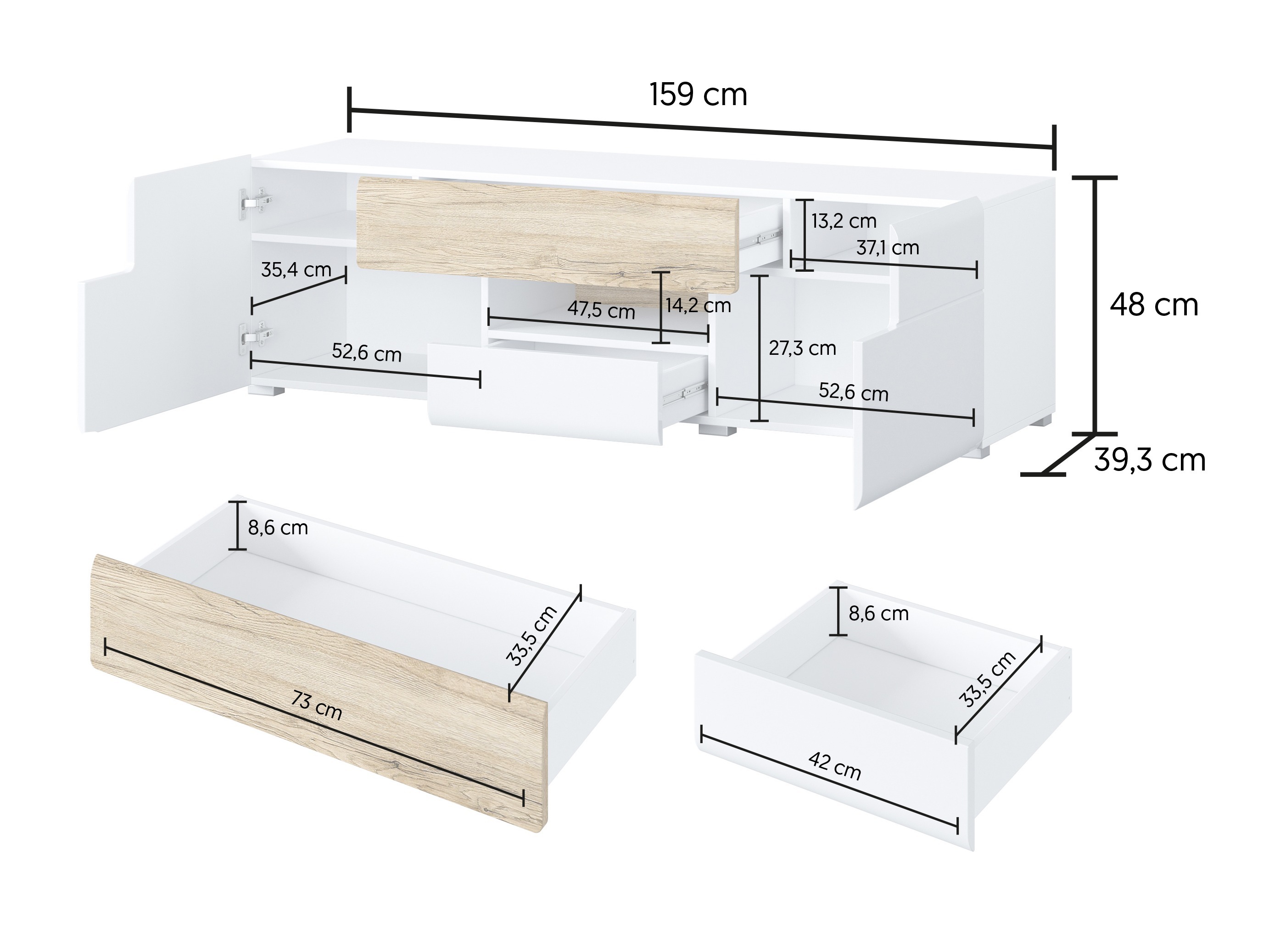 Conjunto de salón Torsone 104 (Antracita + Gloss antracita + Roble nieto)