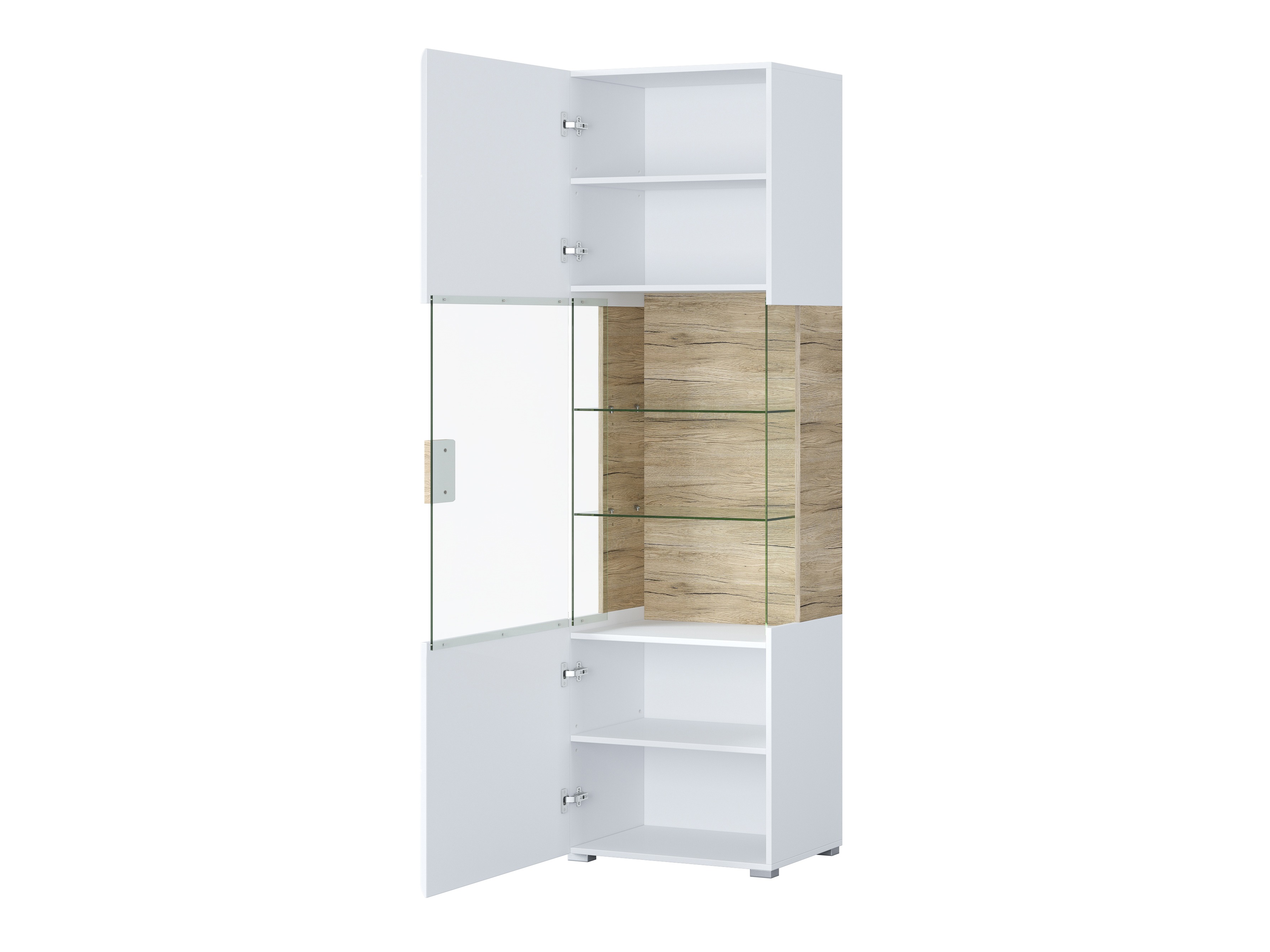 Conjunto de salón Torsone 104 (Blanco + Blanco brillante + Roble sanremo)