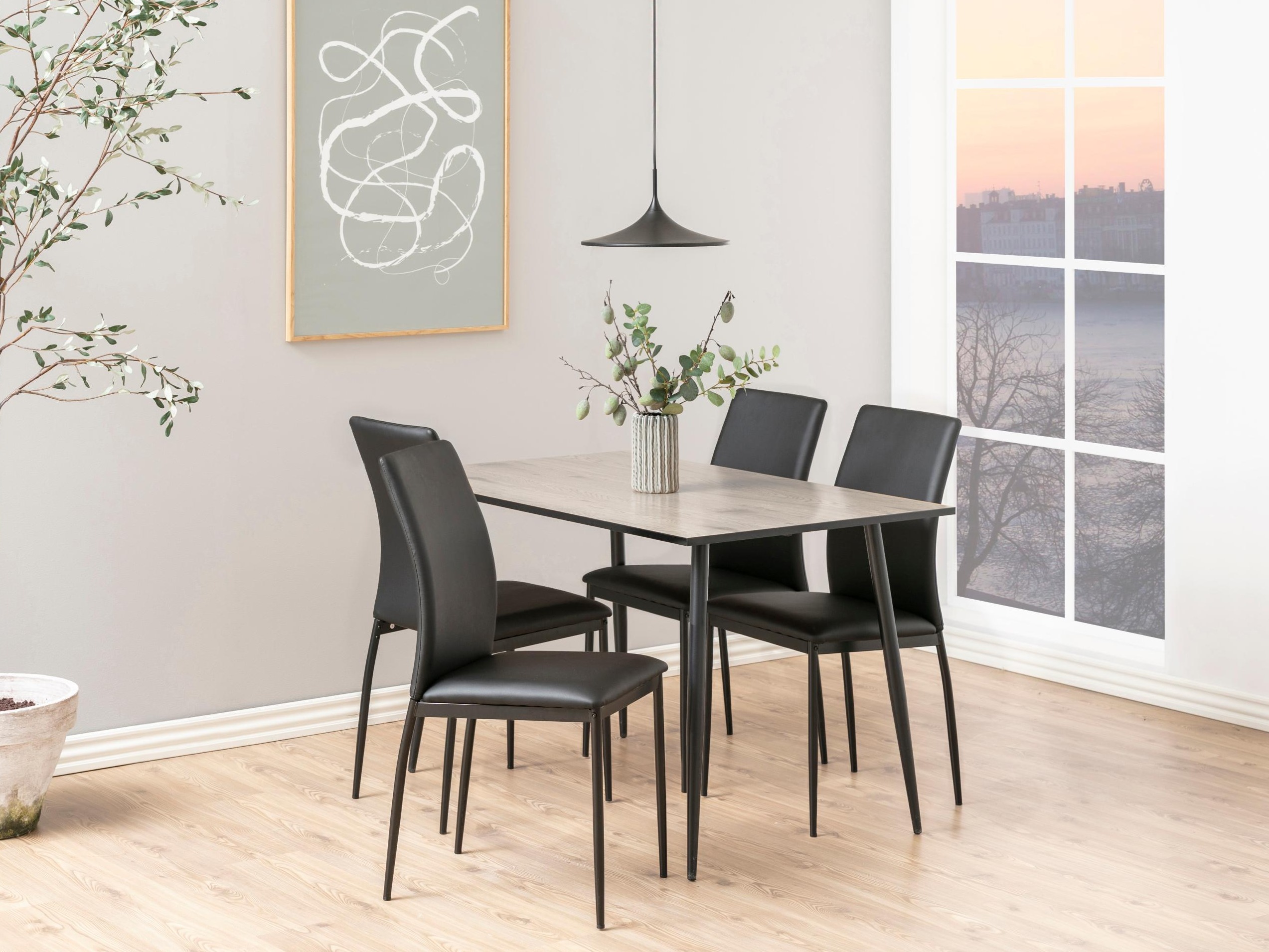 Mesa Norsica 289 (Roble blanqueado + Negro)
