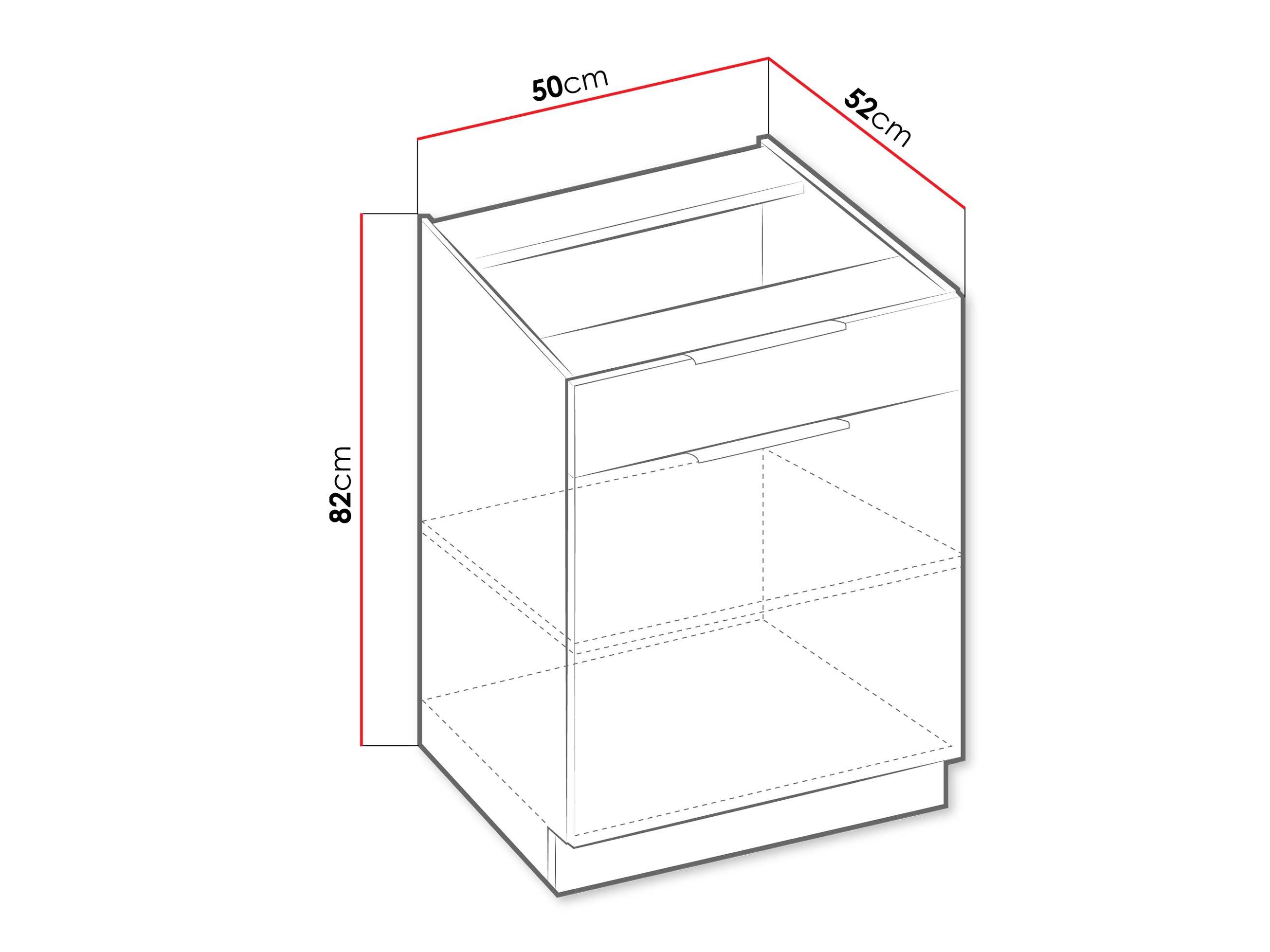 Mueble modular con cajón y puertas. Sole 121