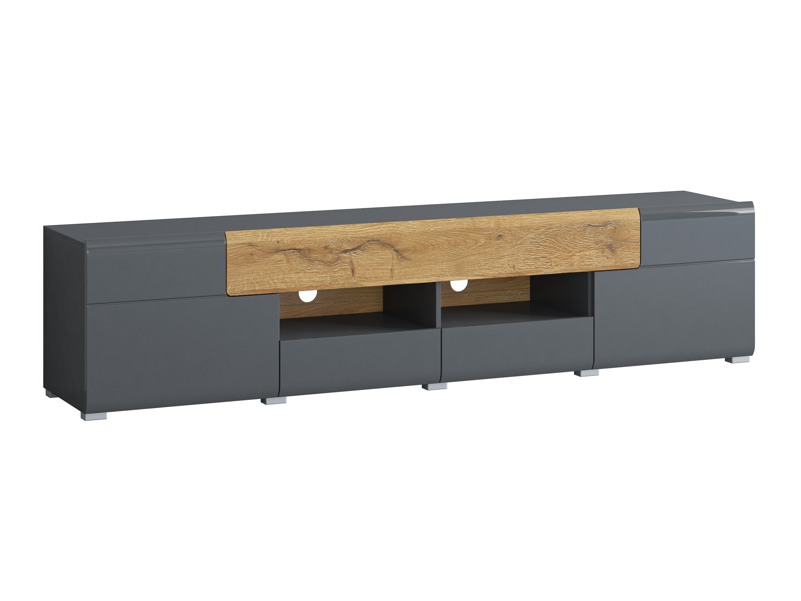 Mueble TV Torsone 113 (Antracita + Gloss antracita + Roble nieto)