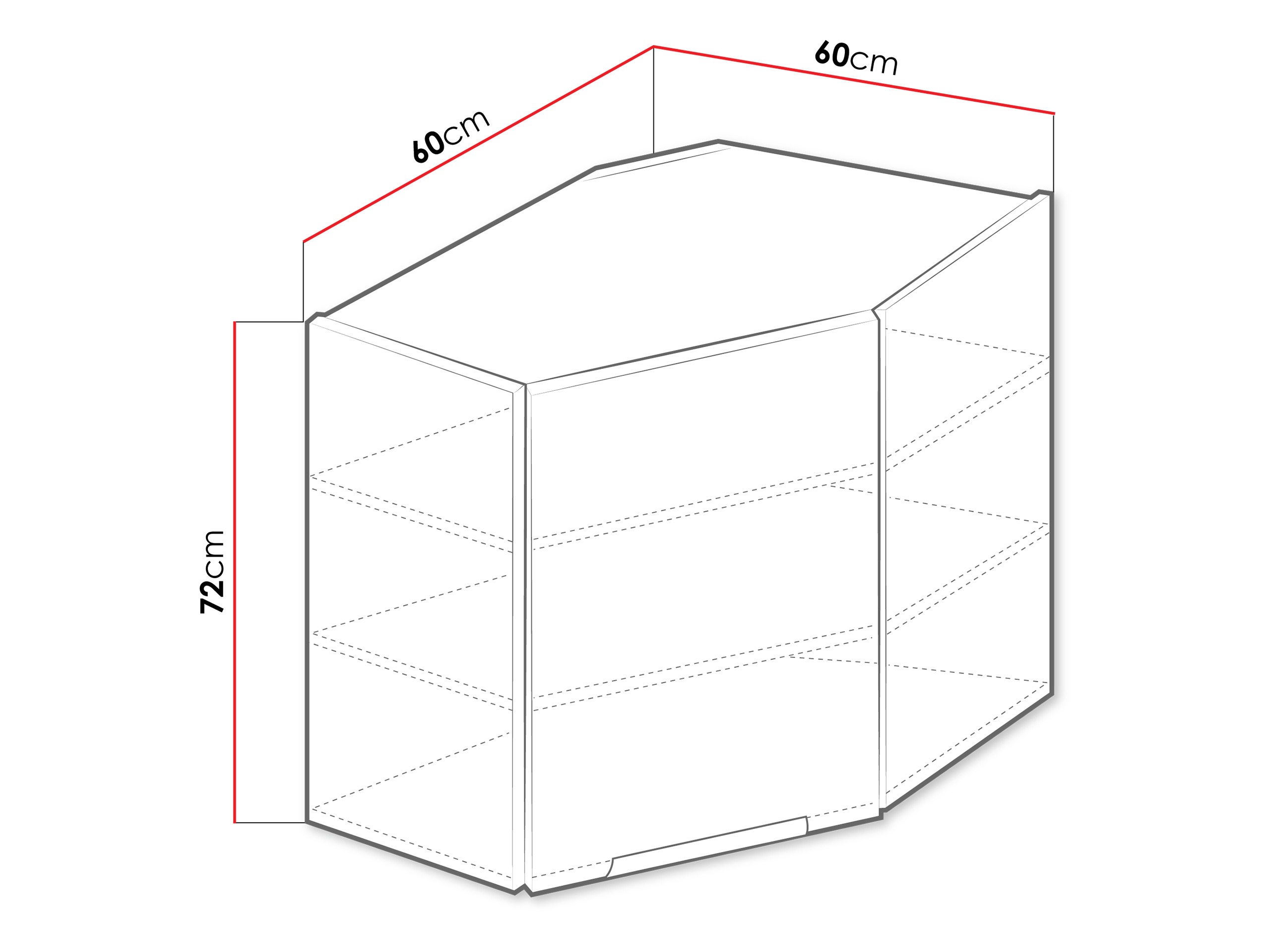 Armario esquinero de pared modular Sole 142