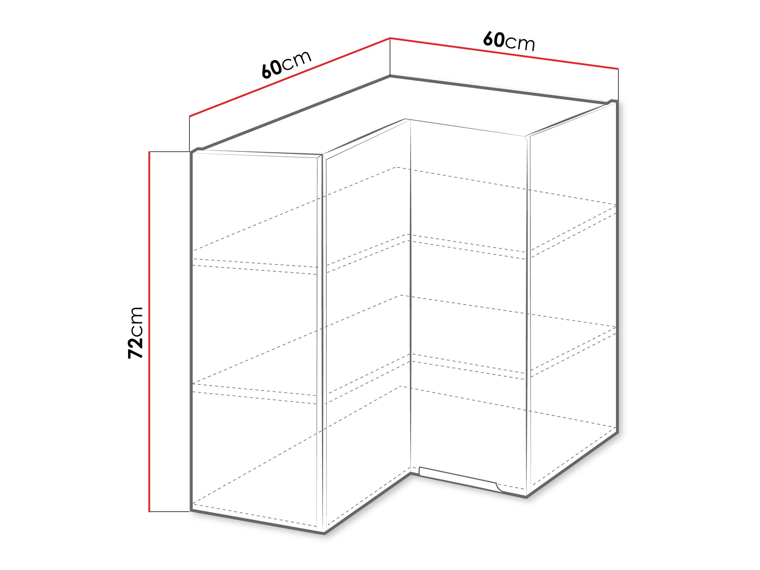 Armario esquinero de pared modular Sole 143