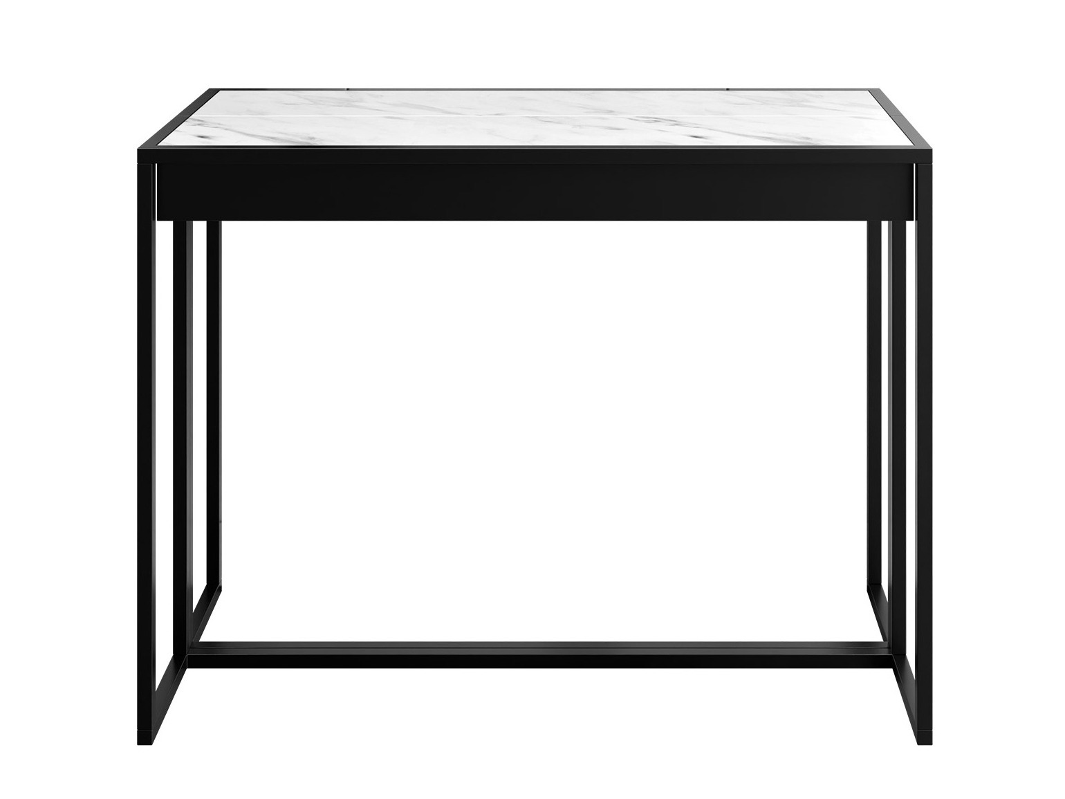 Mesa plegable Oswego 180 (Negro + Mármol blanco)