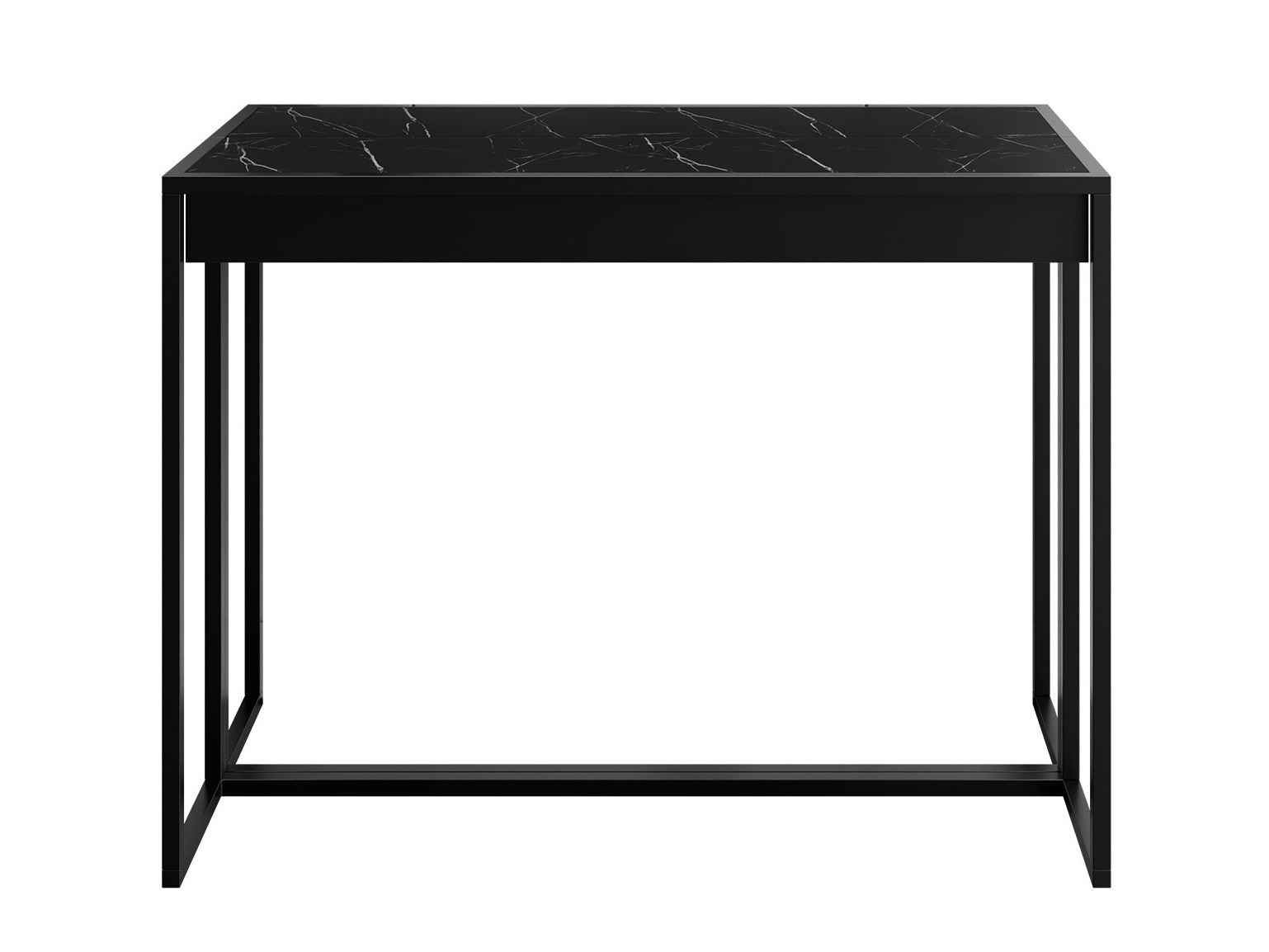 Mesa plegable Oswego 180 (Negro + Mármol negro)