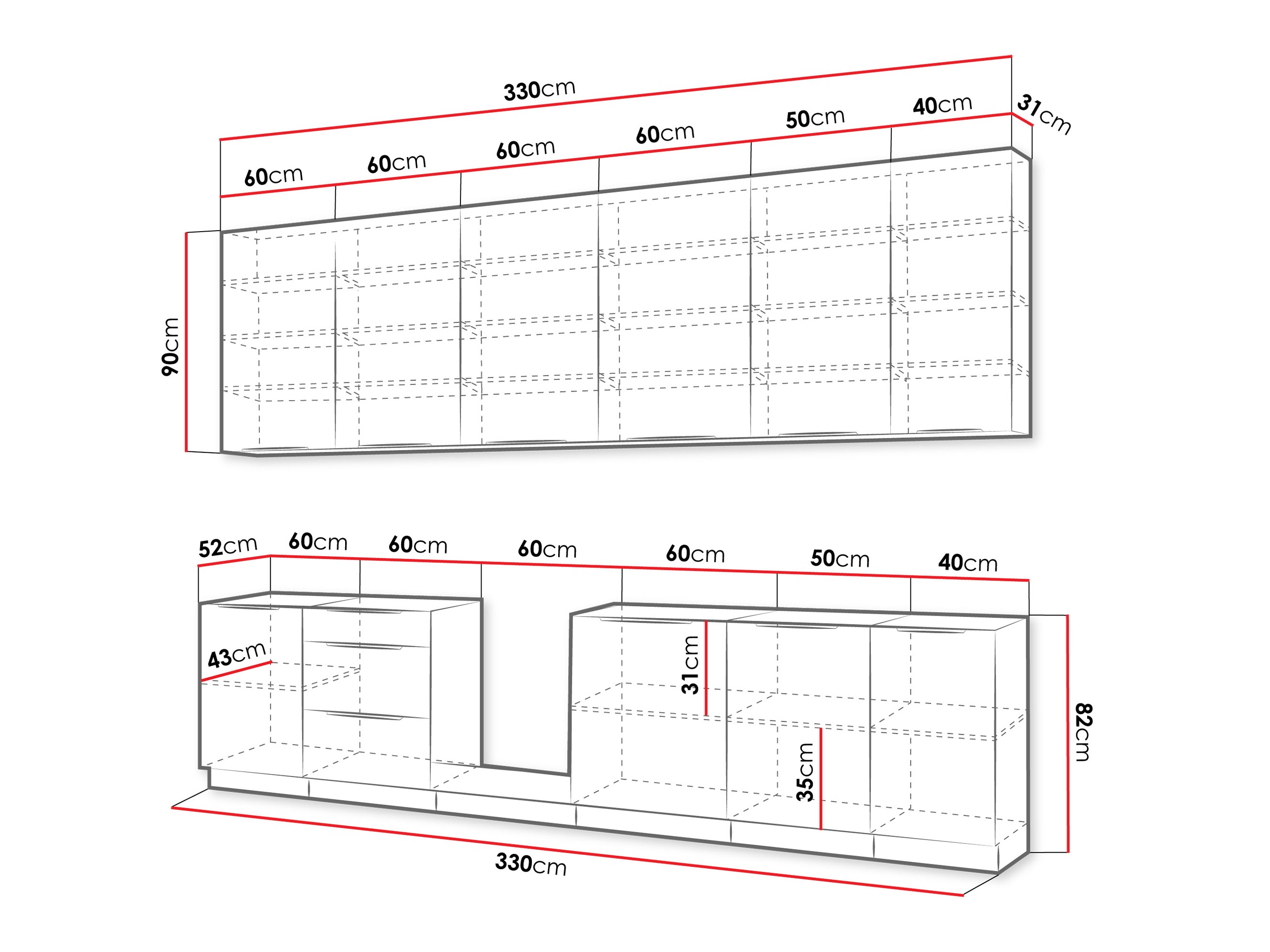 Conjunto de cocina modular Sole 159