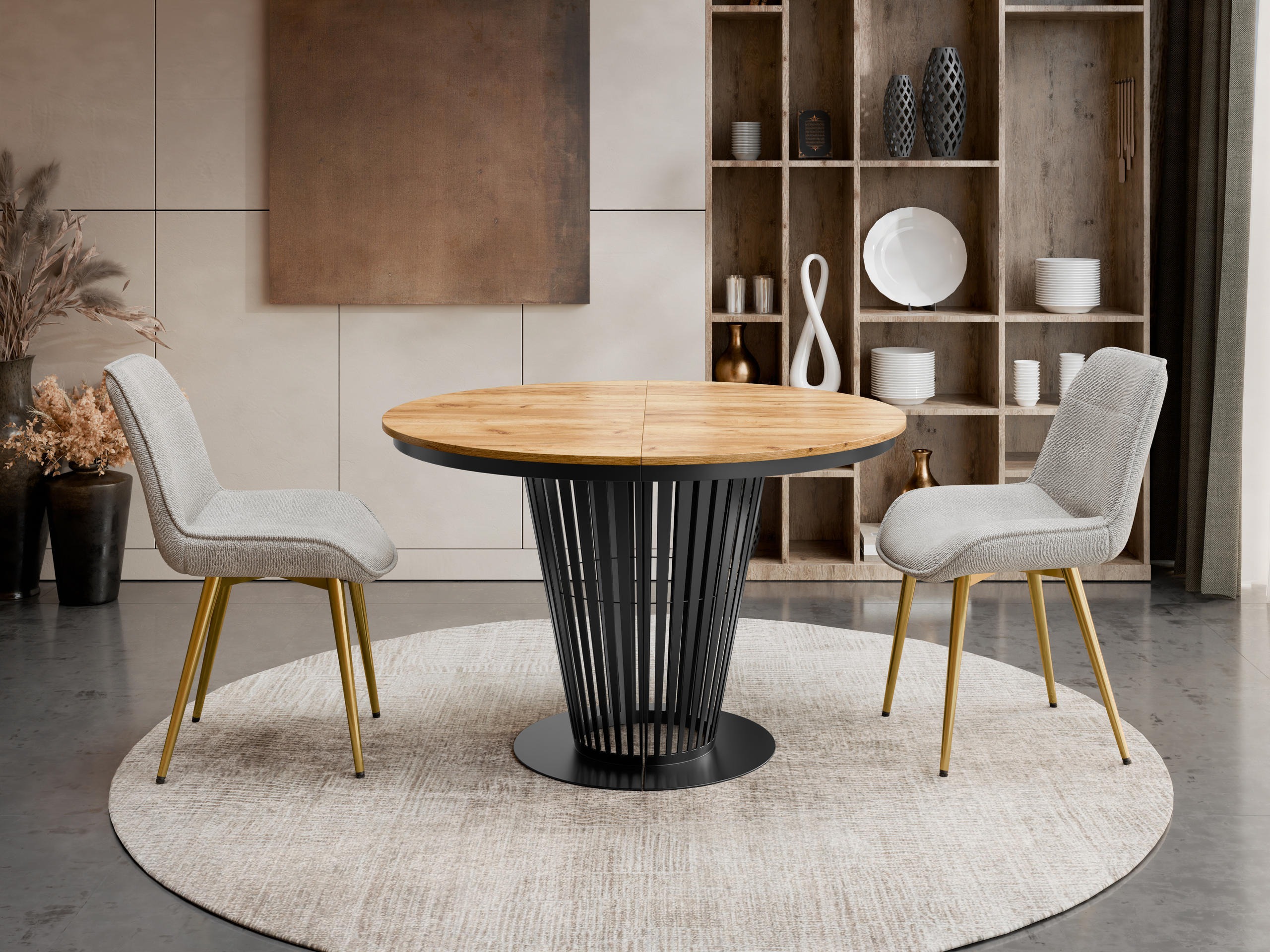 Mesa Oswego 179 (Negro + Craft roble)