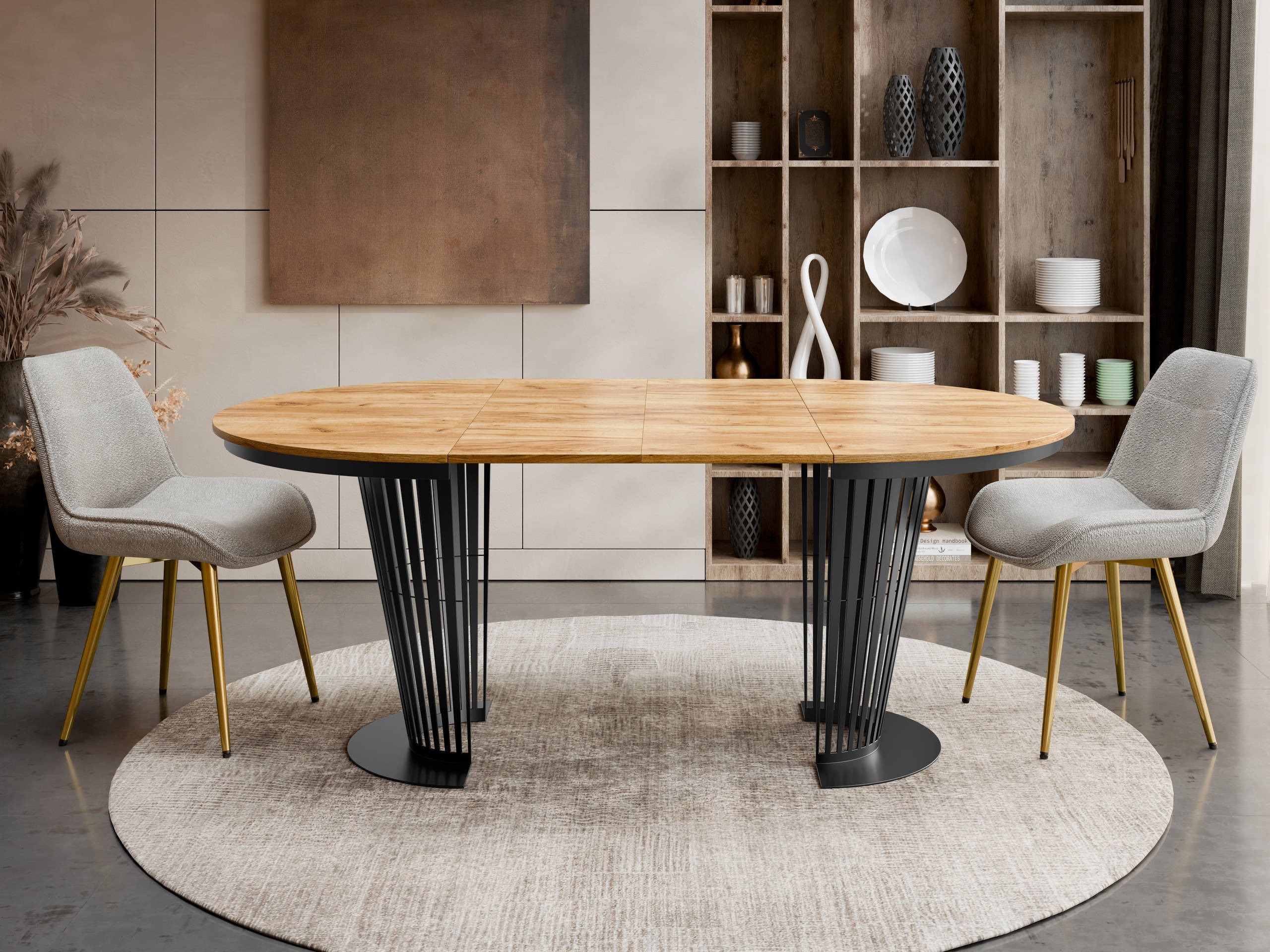 Mesa Oswego 179 (Negro + Craft roble)