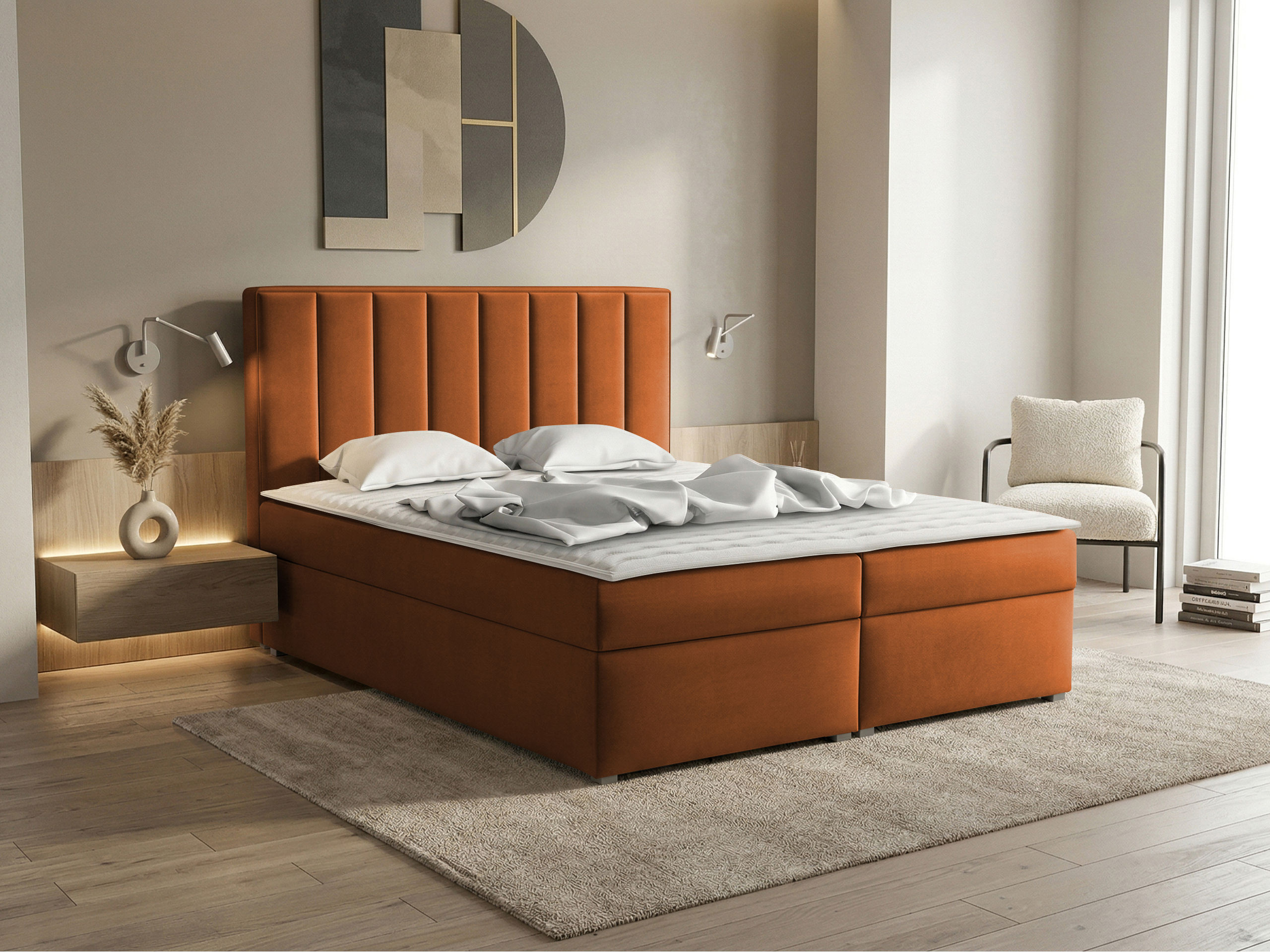 Cama continental Pomona 116 (Magic terciopelo 2213)