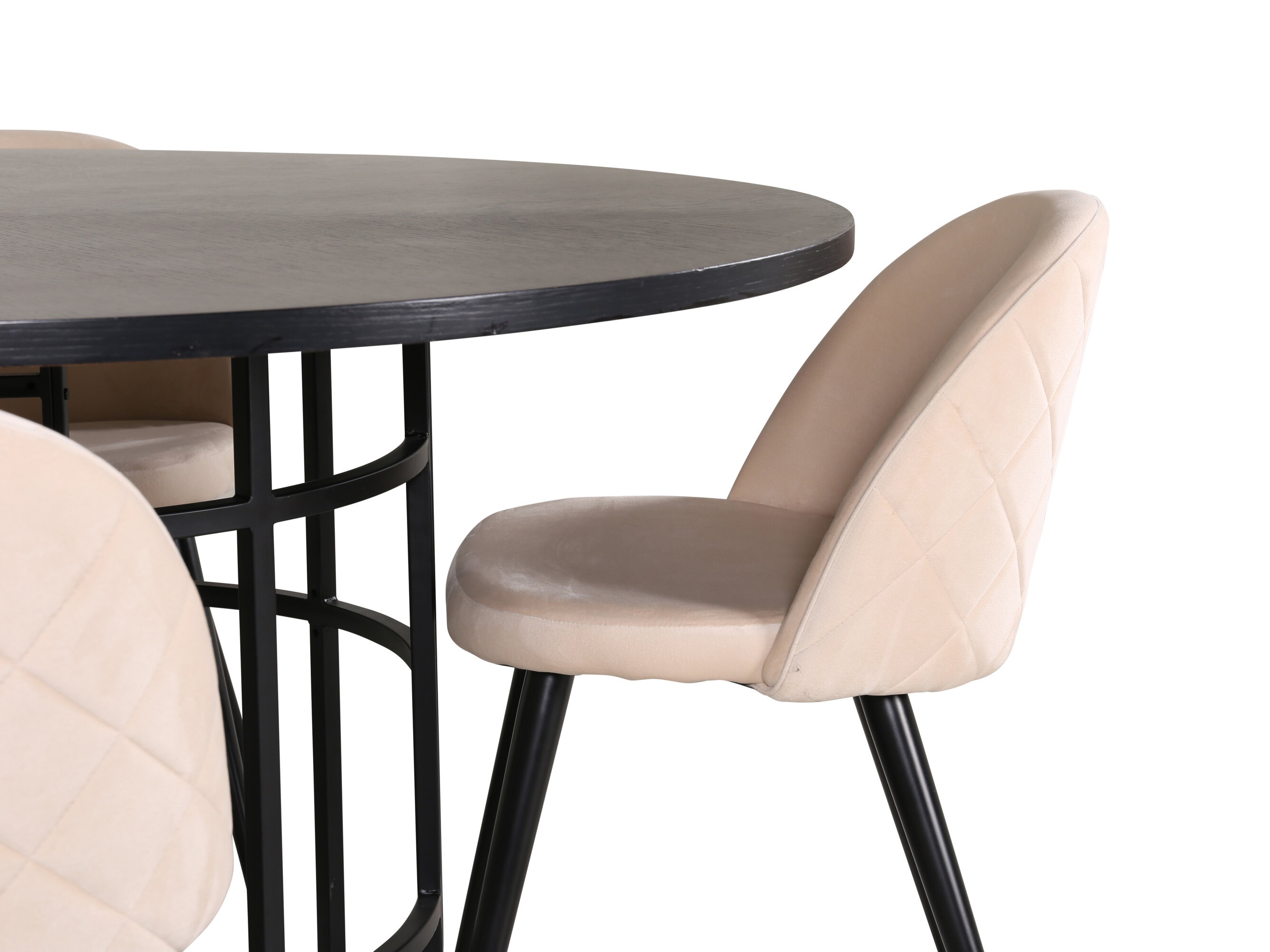 Conjunto de mesas y sillas para comedor Dallas 2386 (Negro + Crema)